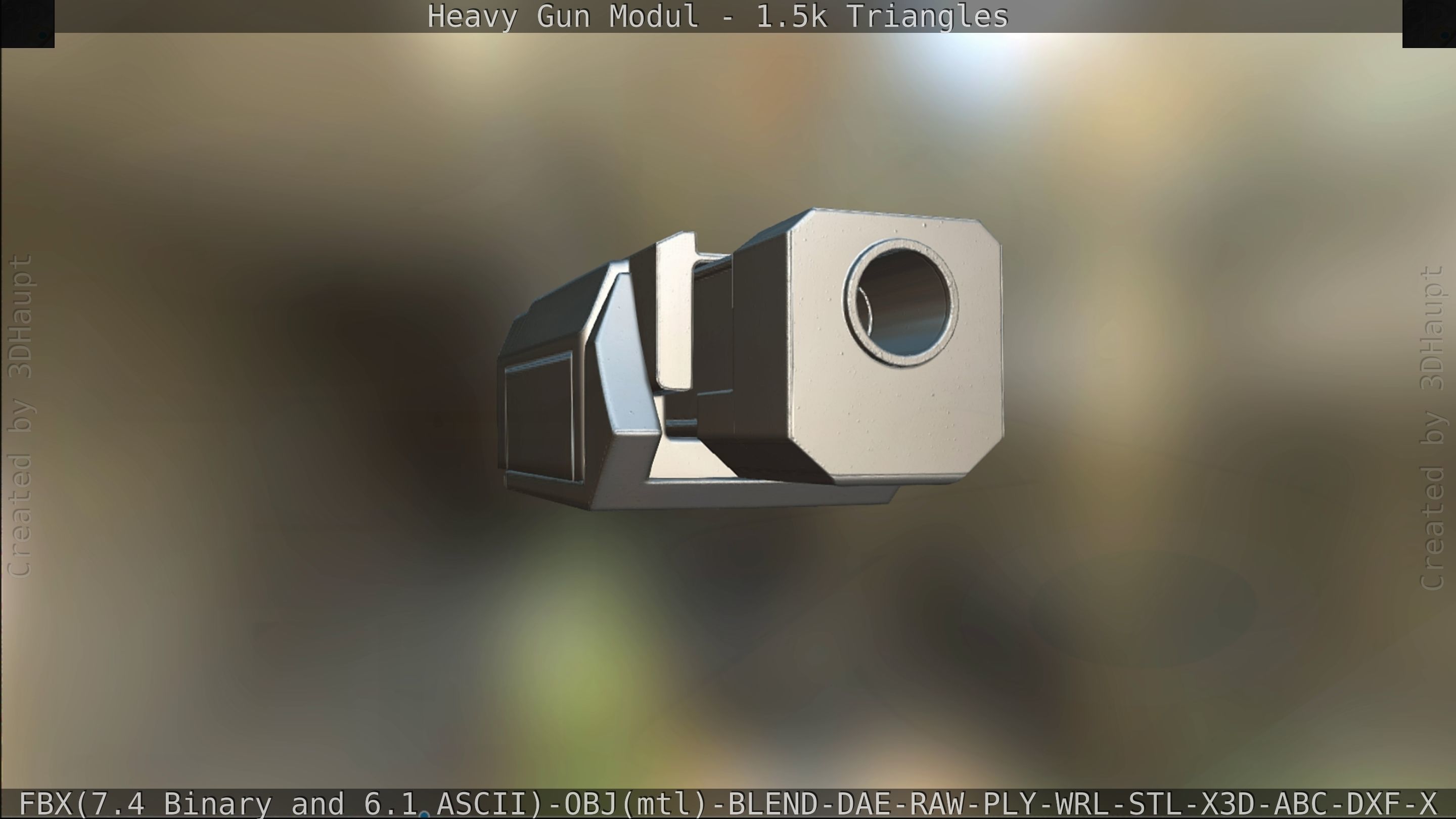 Heavy Gun Modul Animated Low-poly 3D model_242