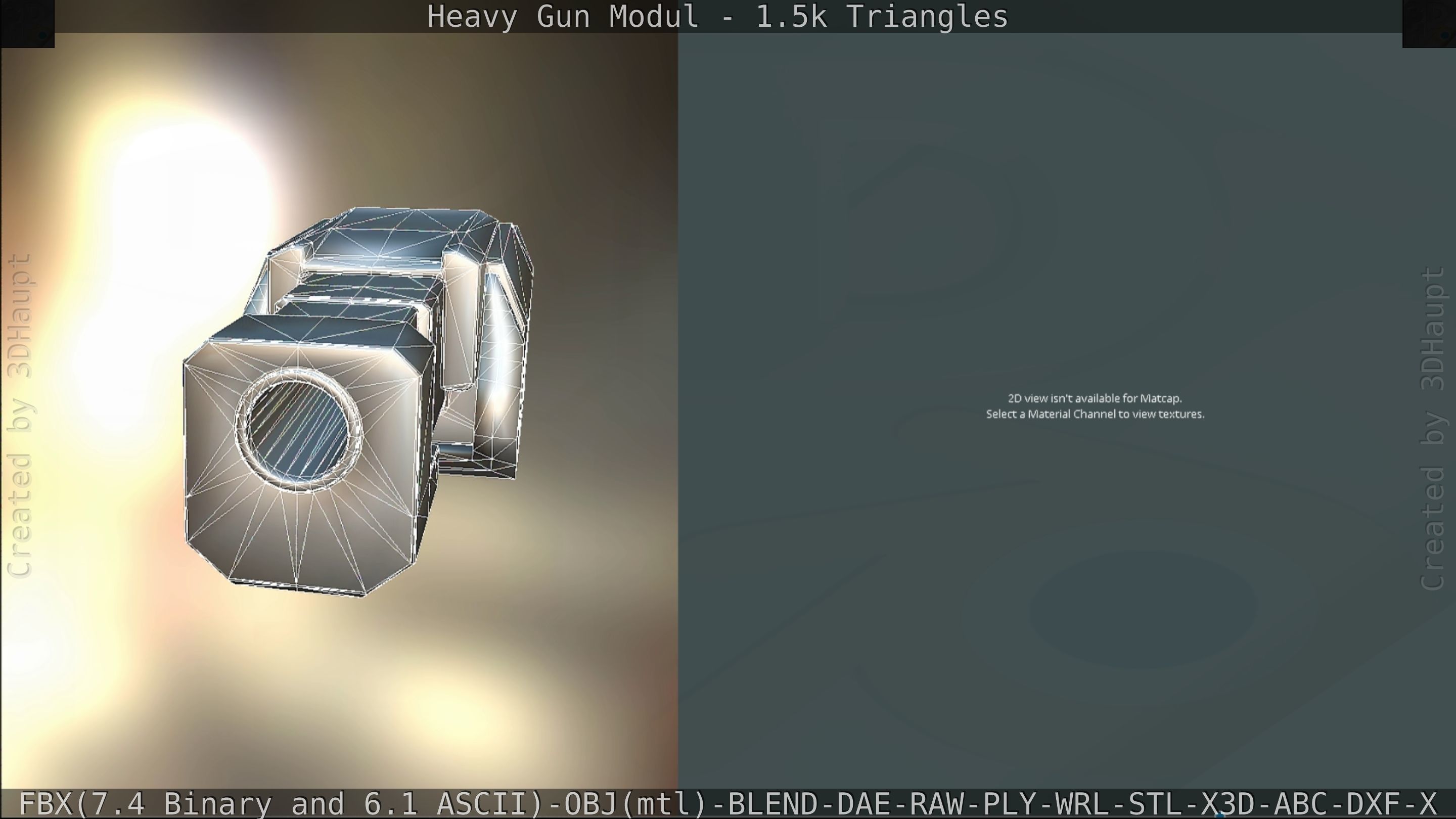 Heavy Gun Modul Animated Low-poly 3D model_230