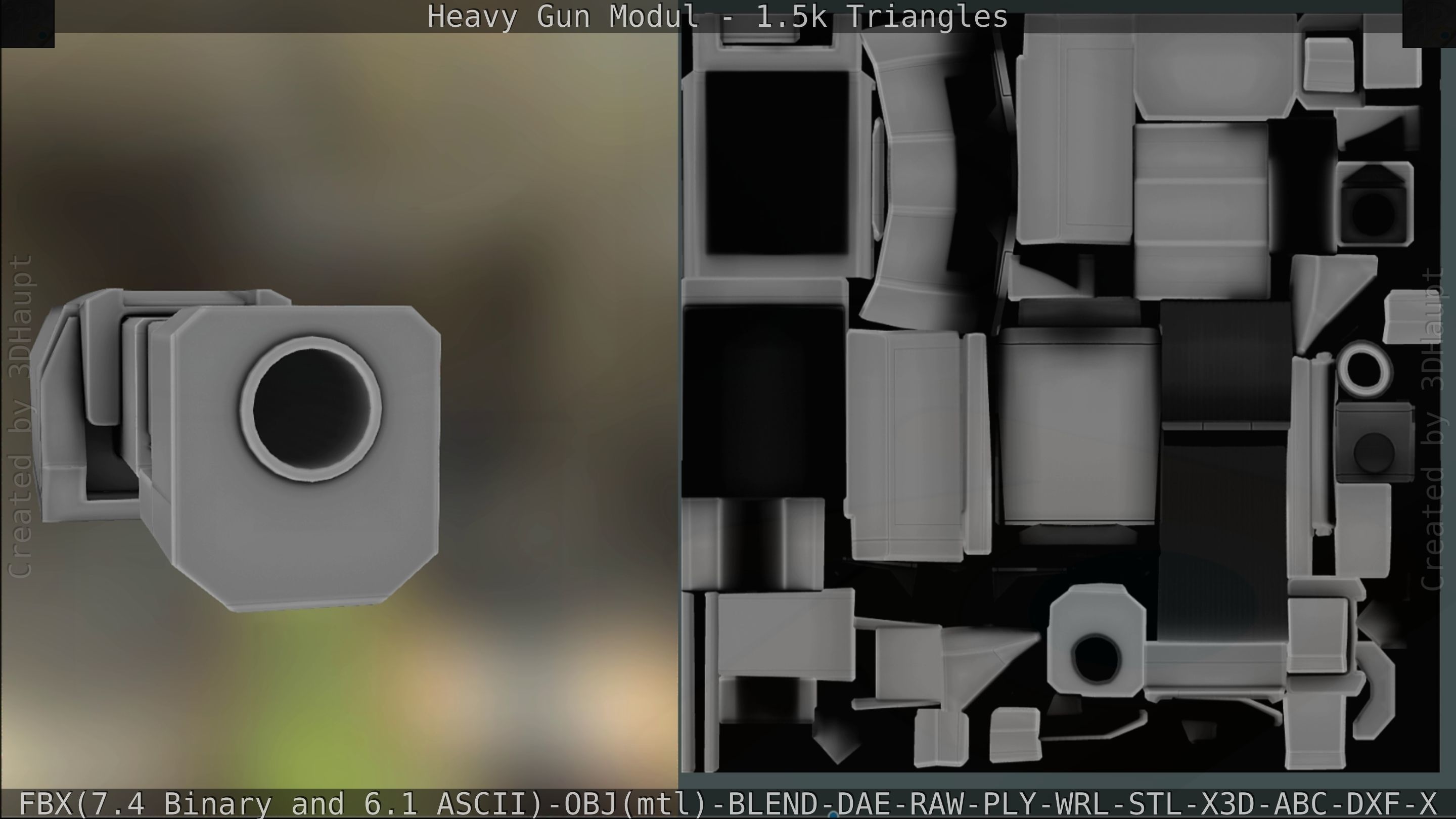 Heavy Gun Modul Animated Low-poly 3D model_202