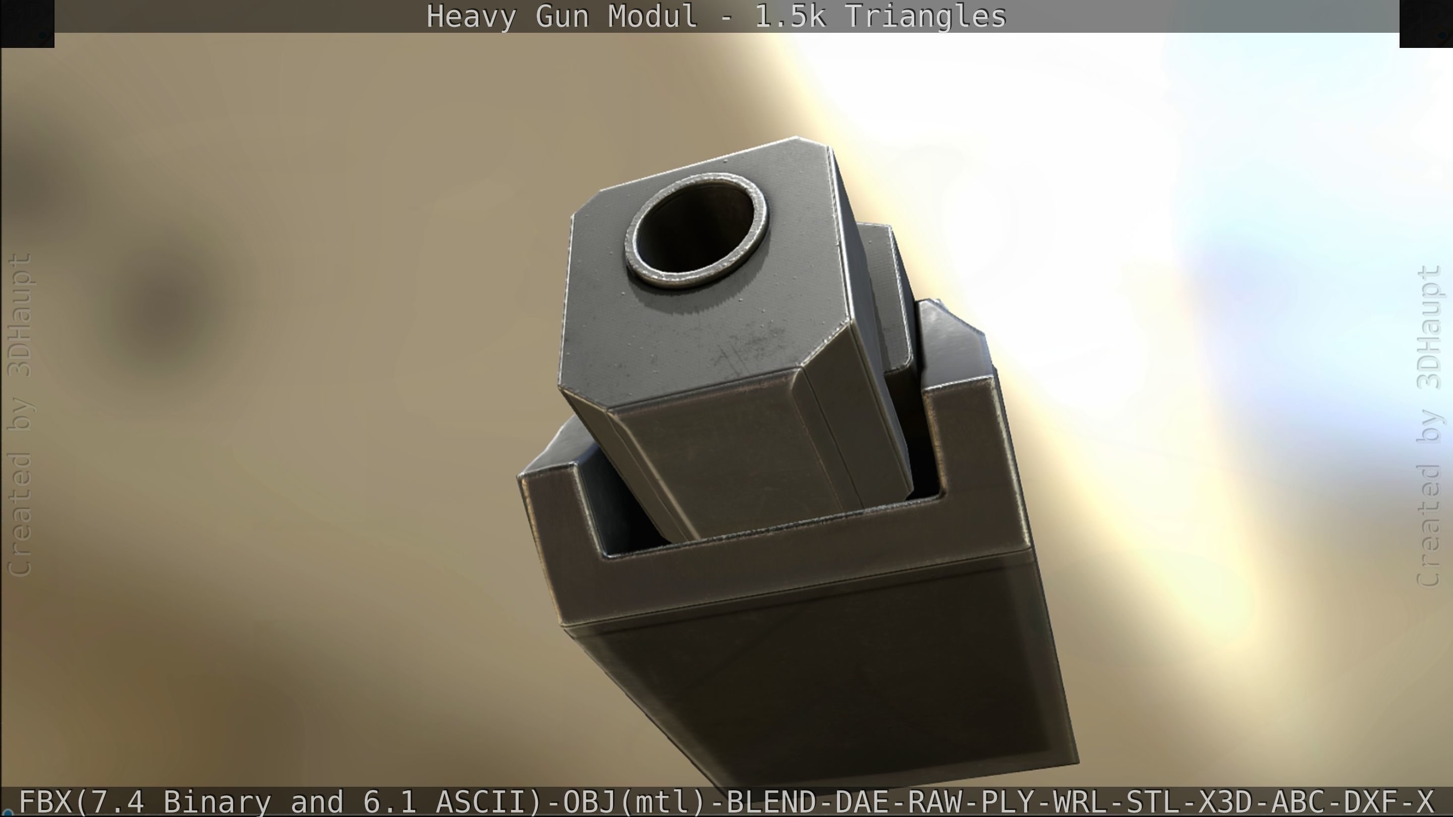 Heavy Gun Modul Animated Low-poly 3D model_309