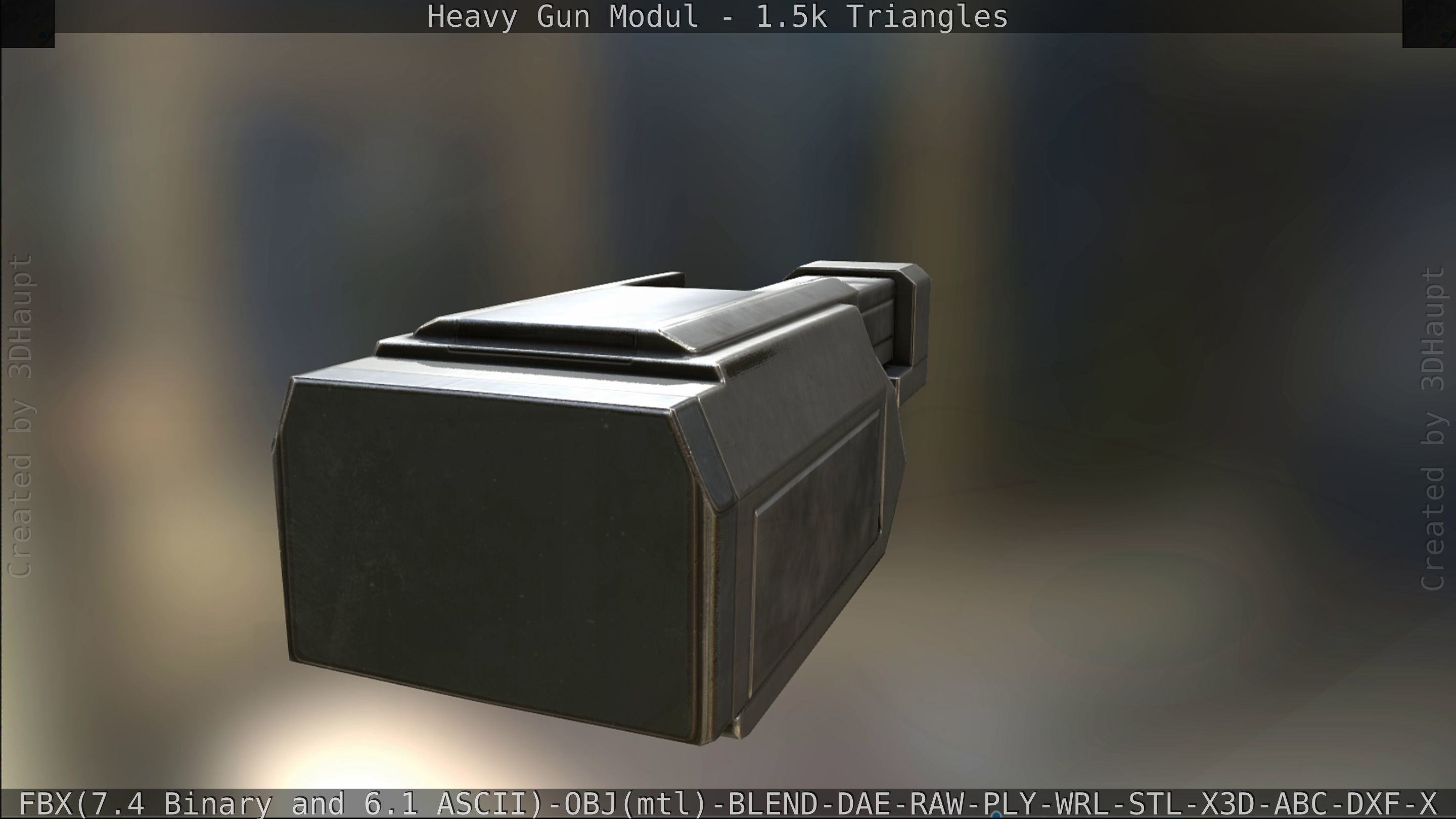 Heavy Gun Modul Animated Low-poly 3D model_299