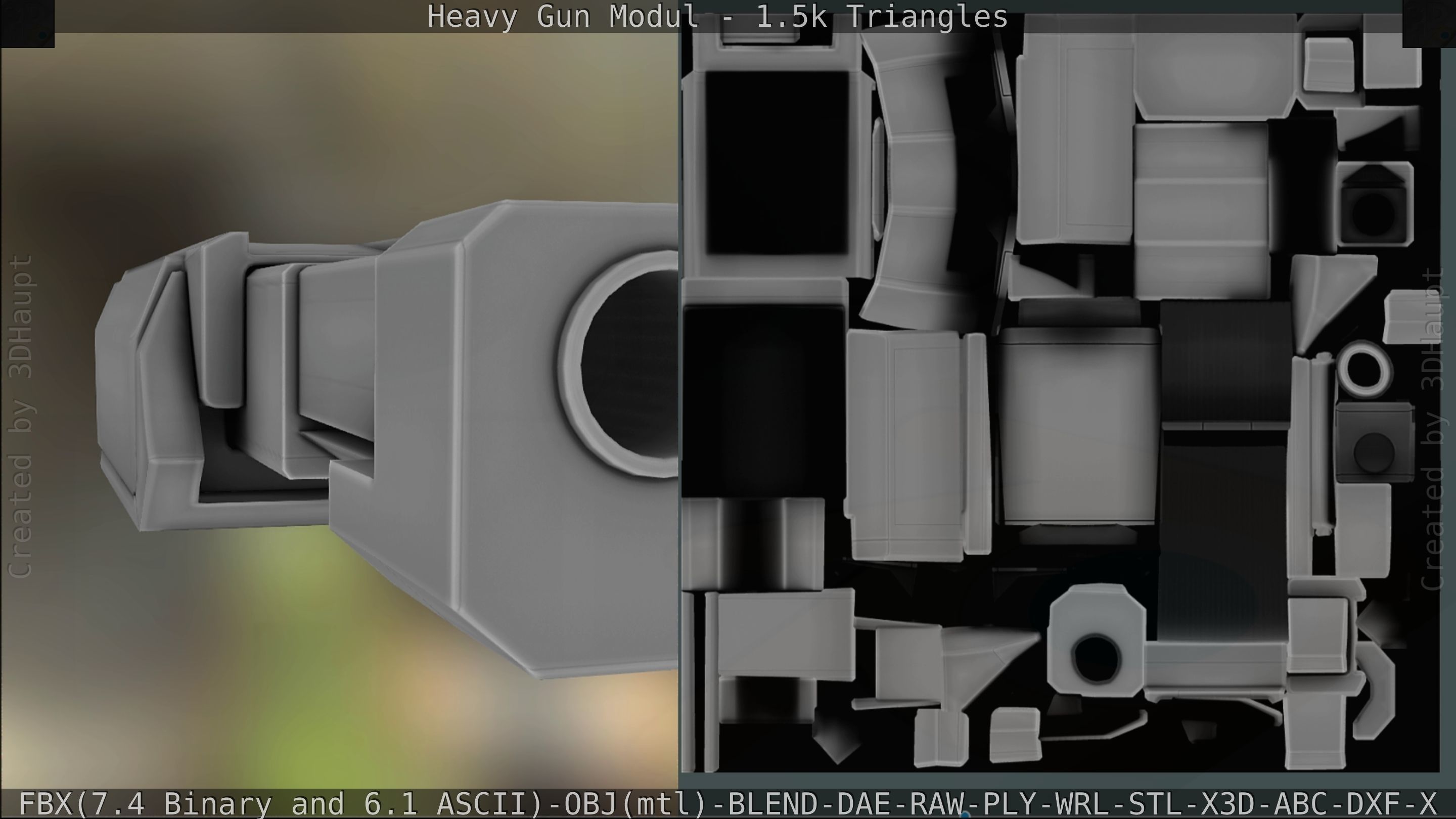 Heavy Gun Modul Animated Low-poly 3D model_203
