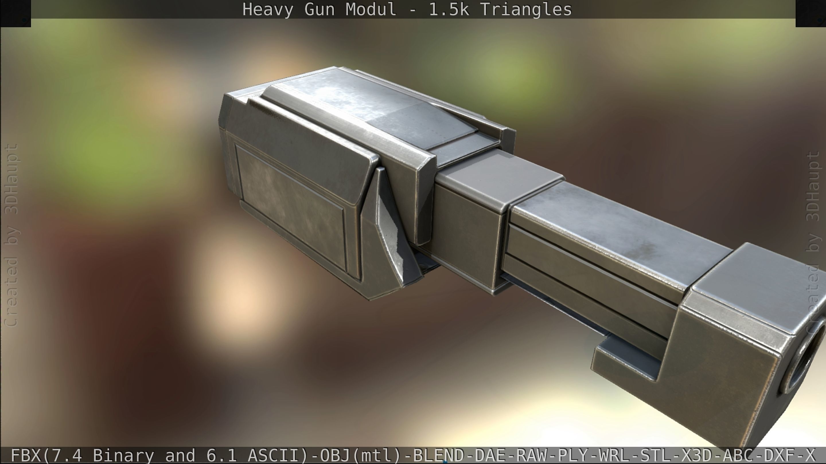 Heavy Gun Modul Animated Low-poly 3D model_348