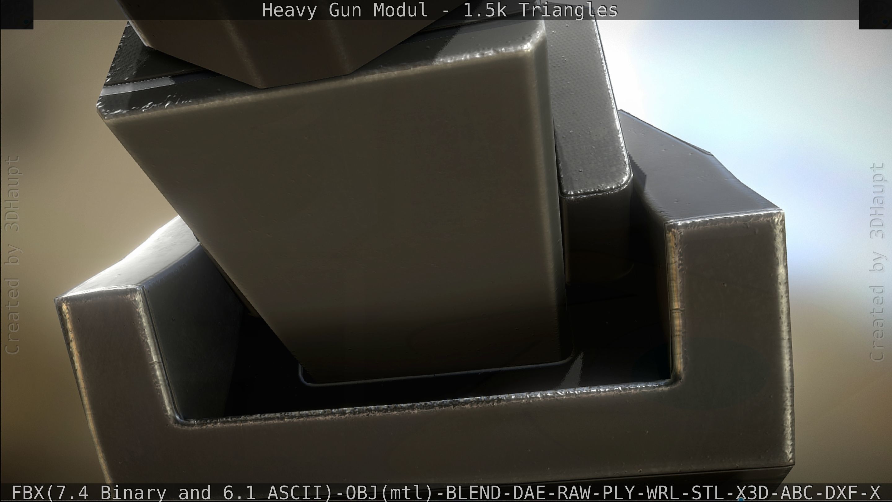 Heavy Gun Modul Animated Low-poly 3D model_61