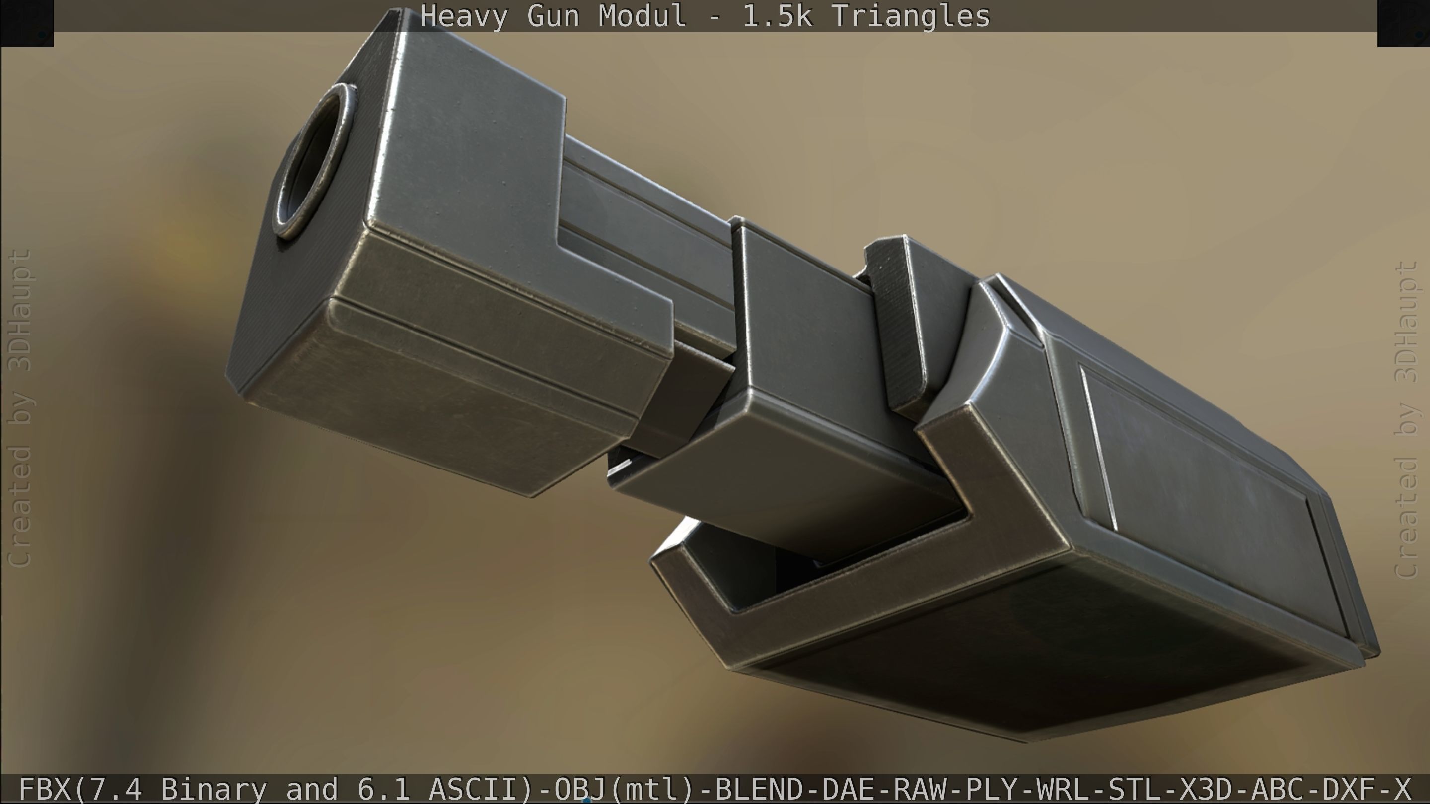 Heavy Gun Modul Animated Low-poly 3D model_346
