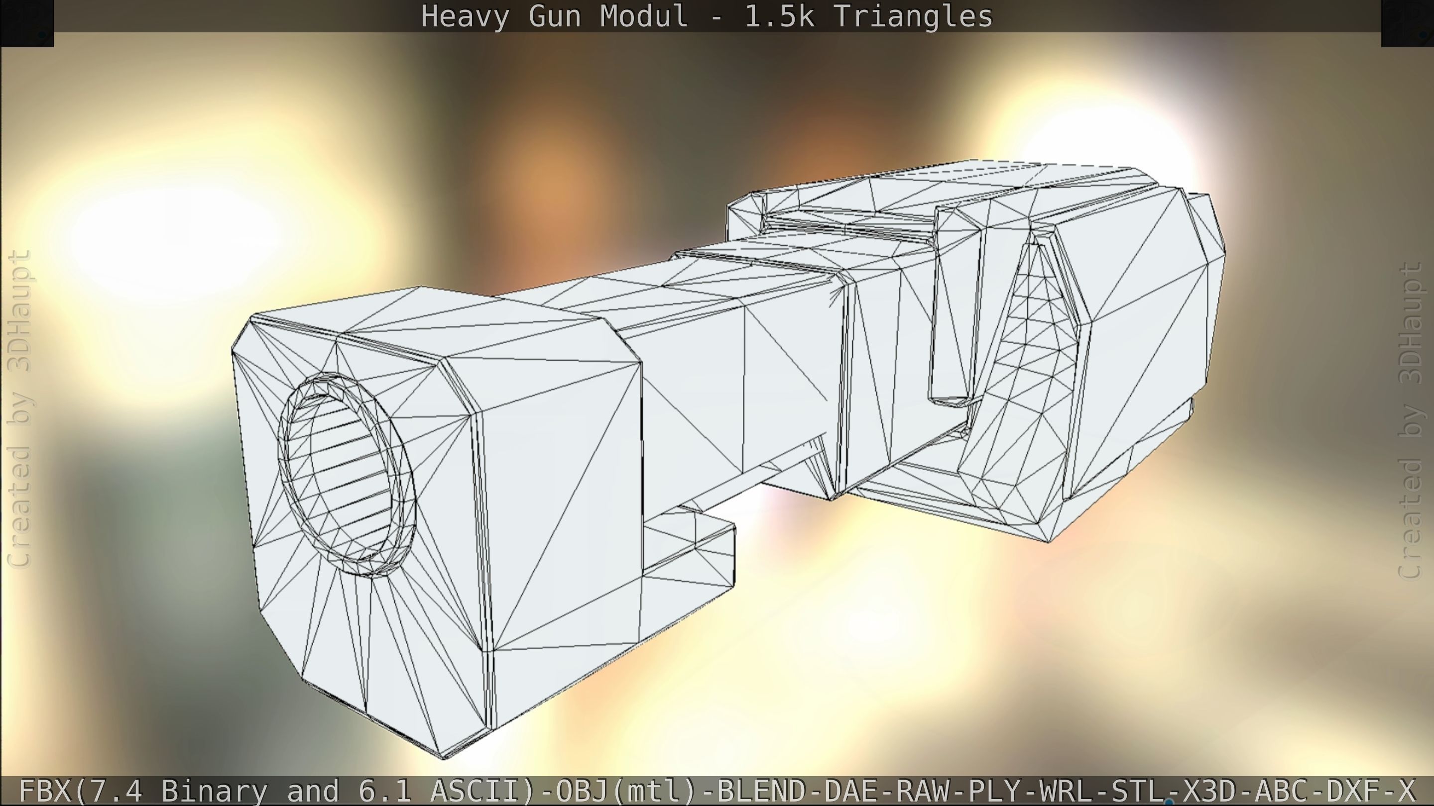 Heavy Gun Modul Animated Low-poly 3D model_133