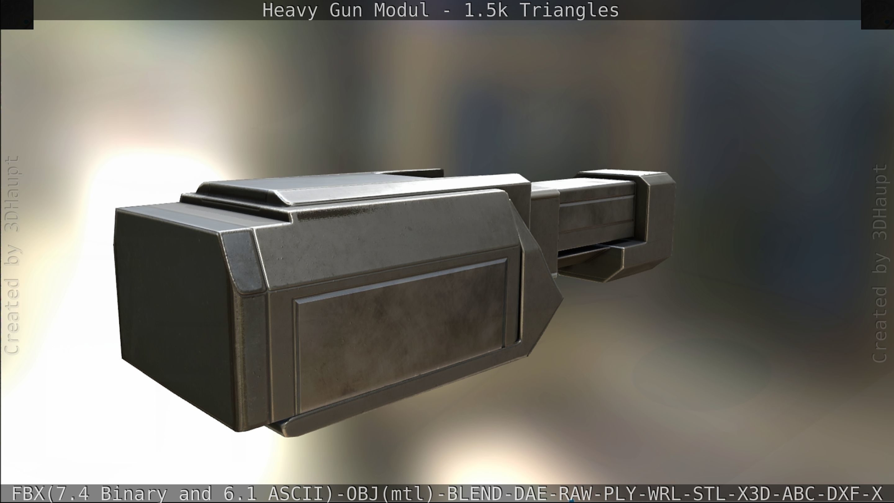 Heavy Gun Modul Animated Low-poly 3D model_298