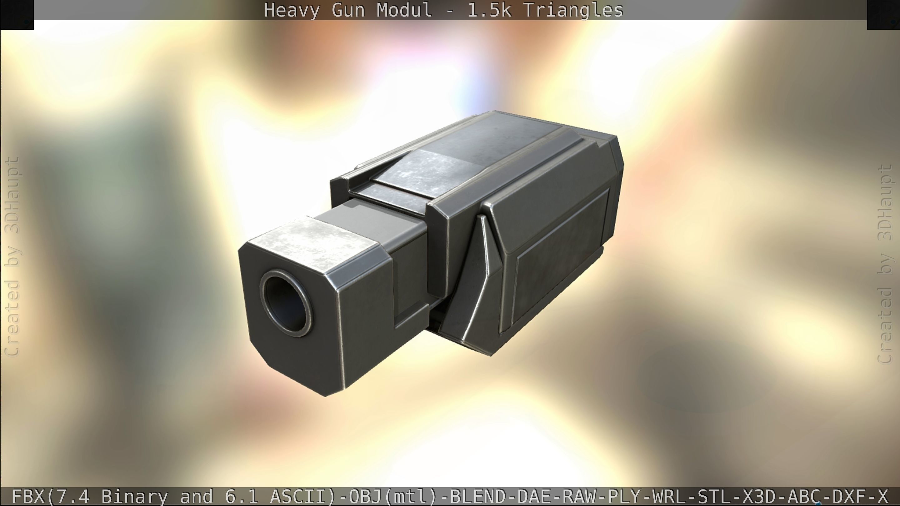 Heavy Gun Modul Animated Low-poly 3D model_304