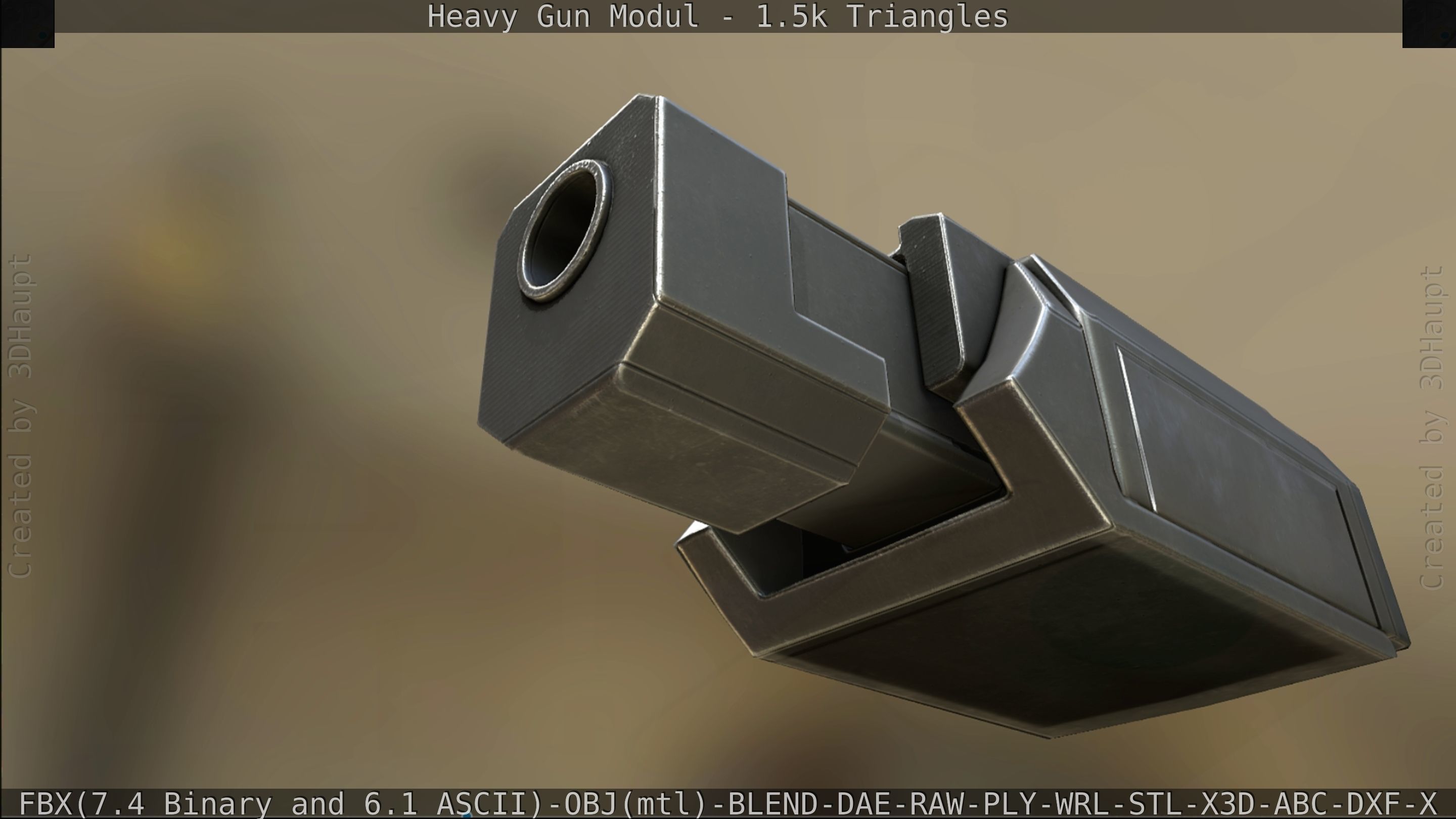 Heavy Gun Modul Animated Low-poly 3D model_317