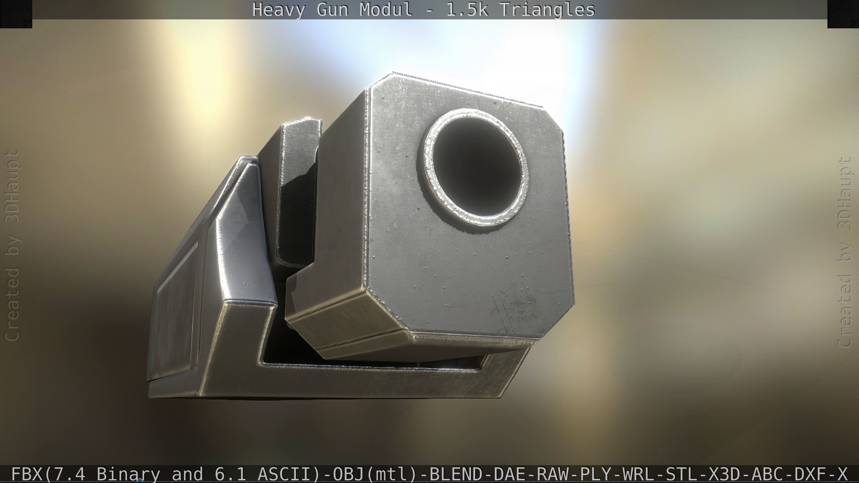 Heavy Gun Modul Animated Low-poly 3D model_21
