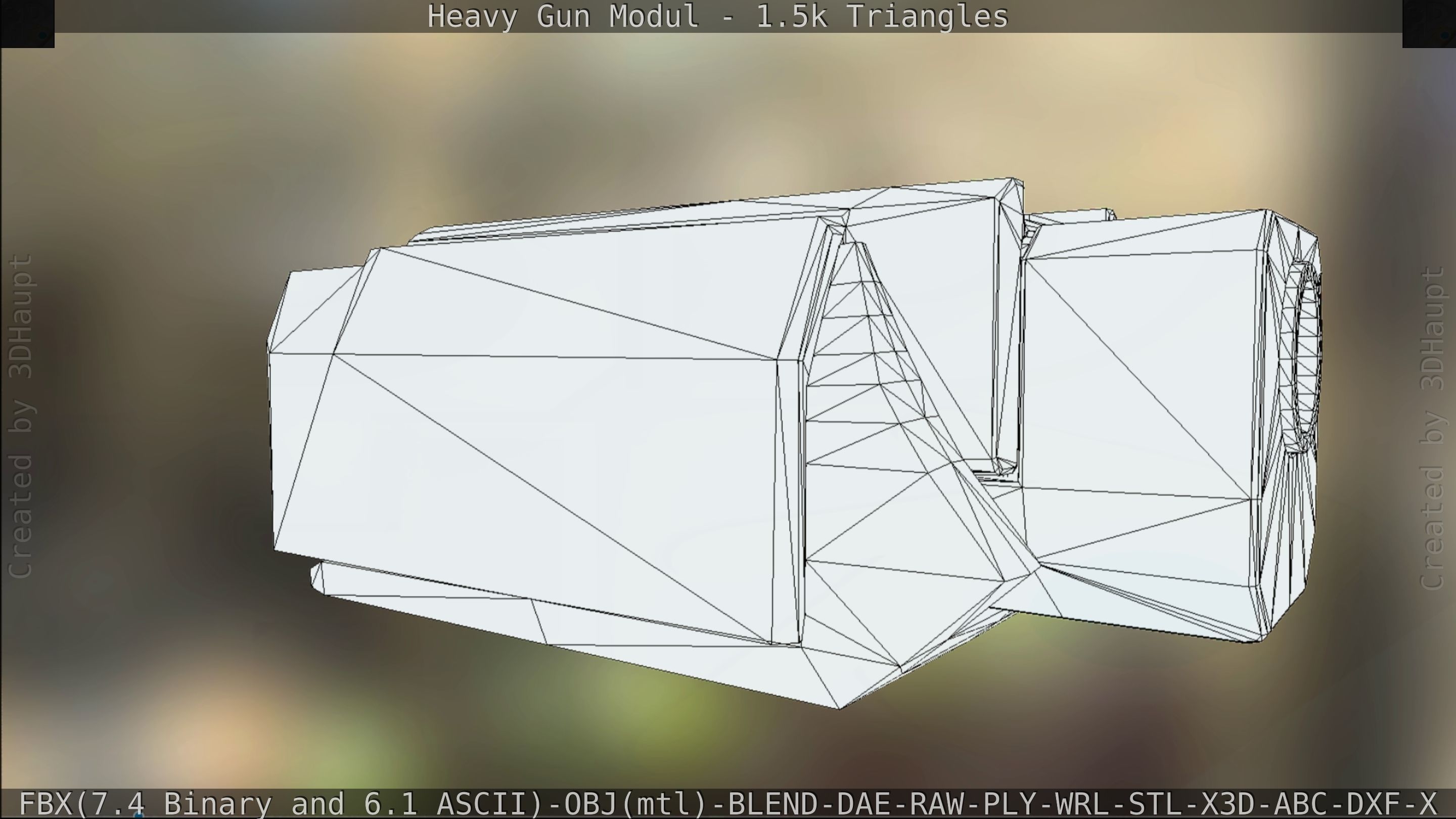 Heavy Gun Modul Animated Low-poly 3D model_116