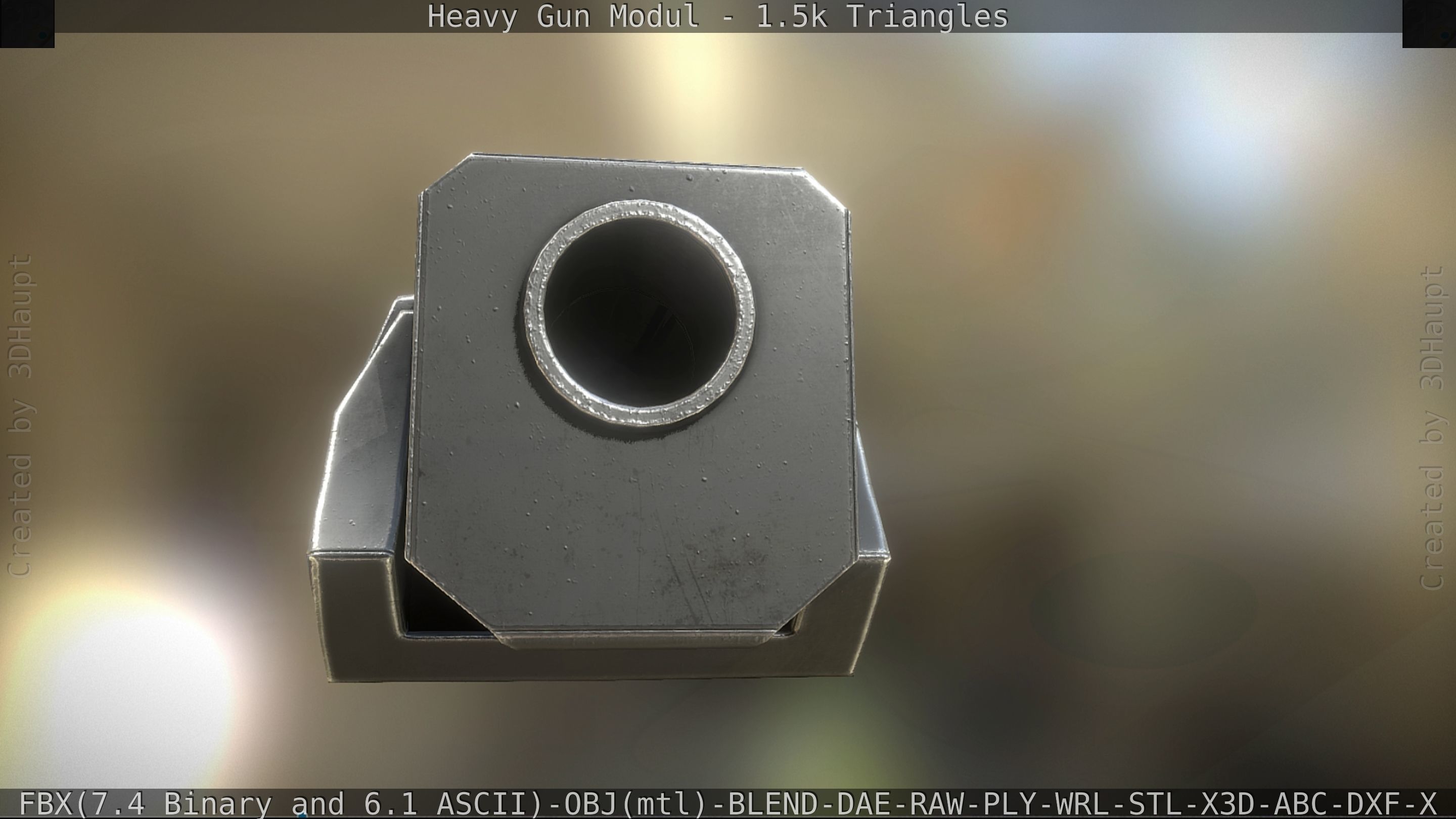 Heavy Gun Modul Animated Low-poly 3D model_22