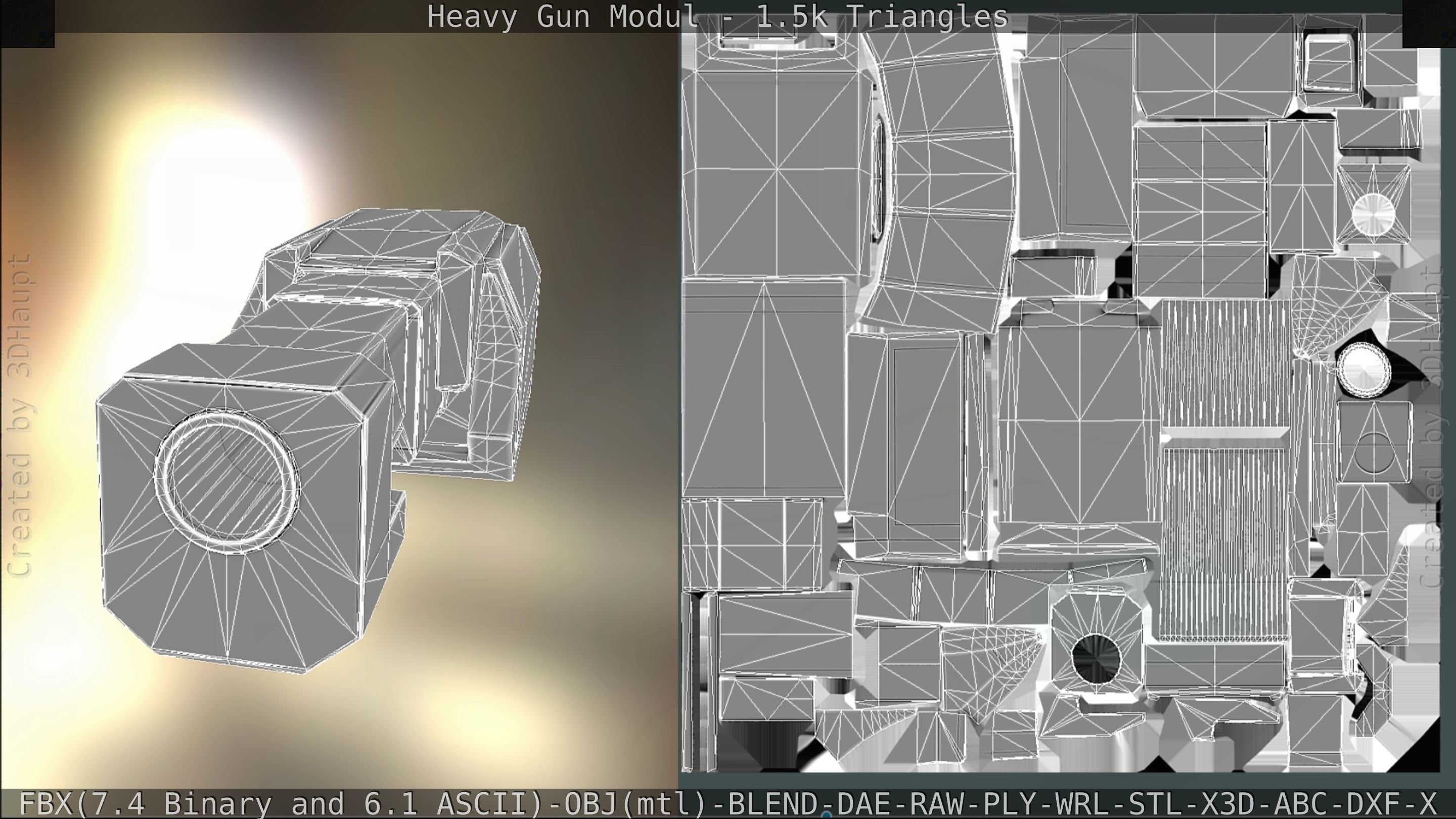 Heavy Gun Modul Animated Low-poly 3D model_224