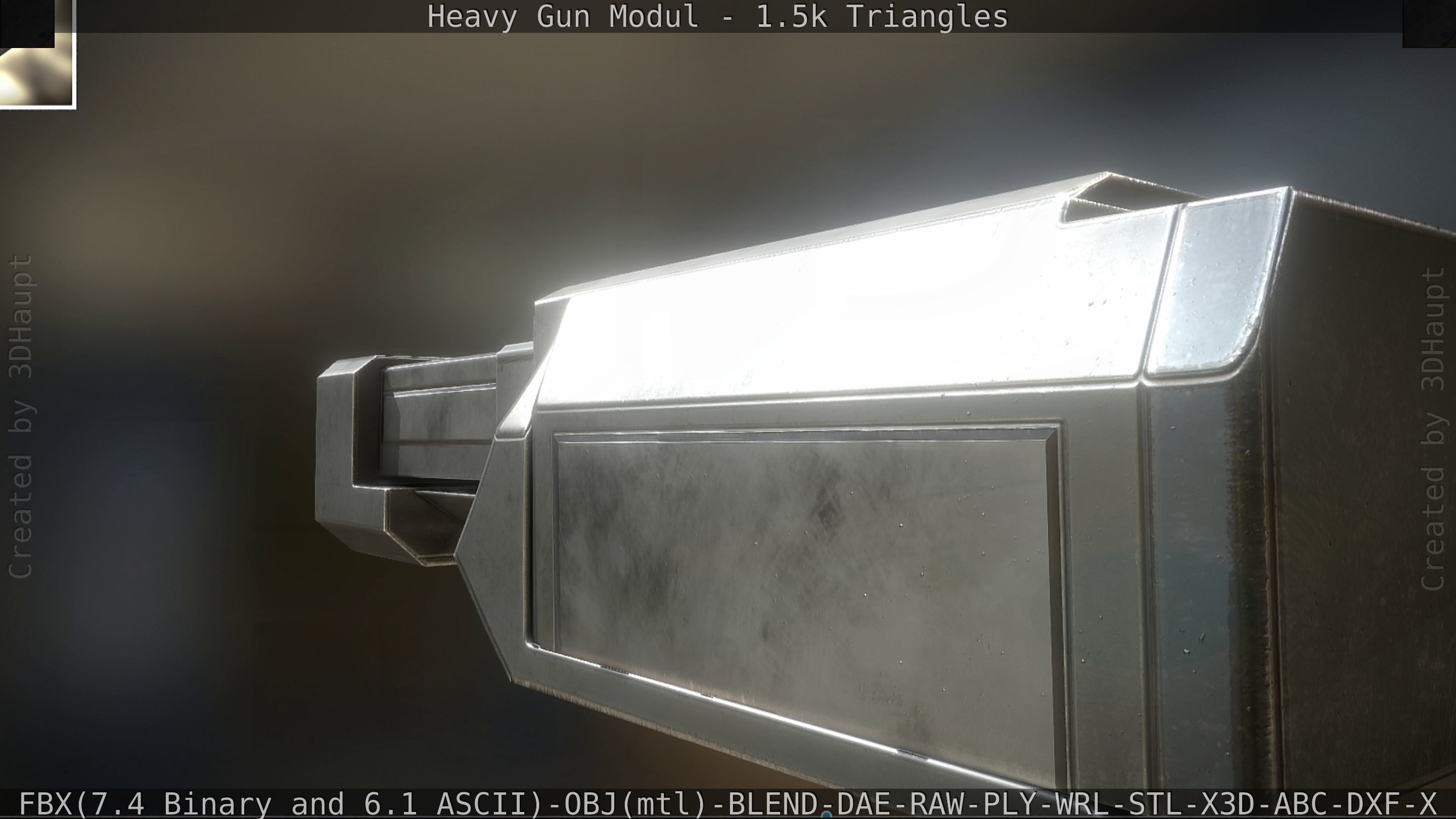 Heavy Gun Modul Animated Low-poly 3D model_30