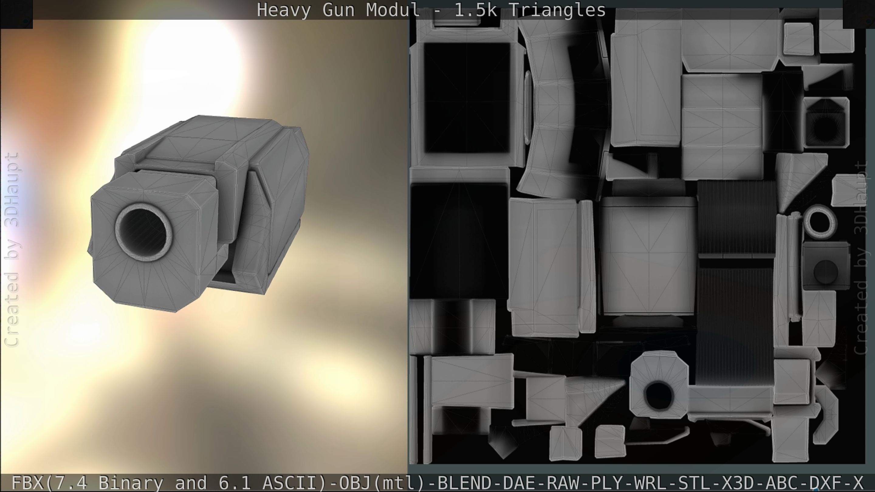 Heavy Gun Modul Animated Low-poly 3D model_209