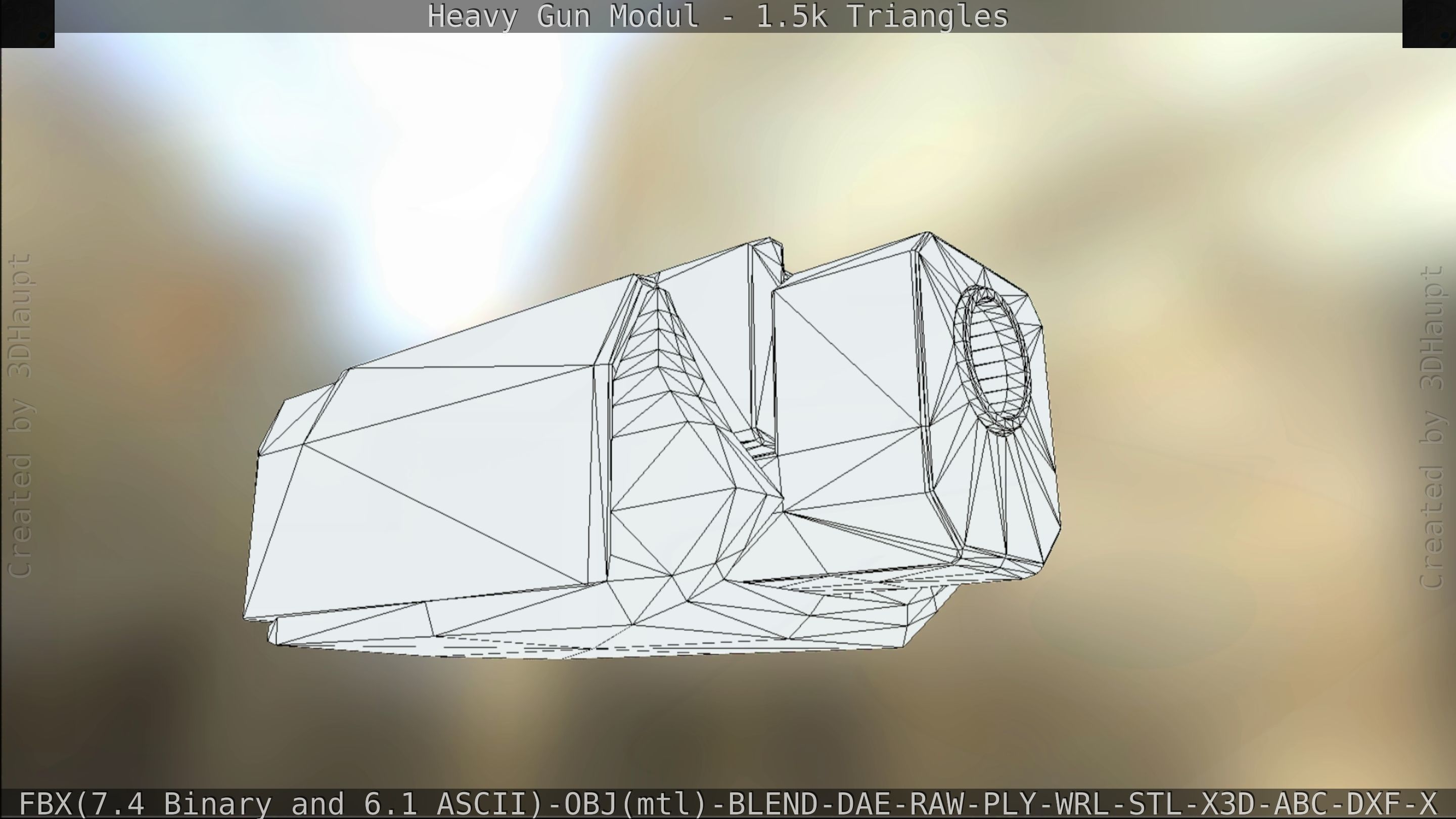 Heavy Gun Modul Animated Low-poly 3D model_352