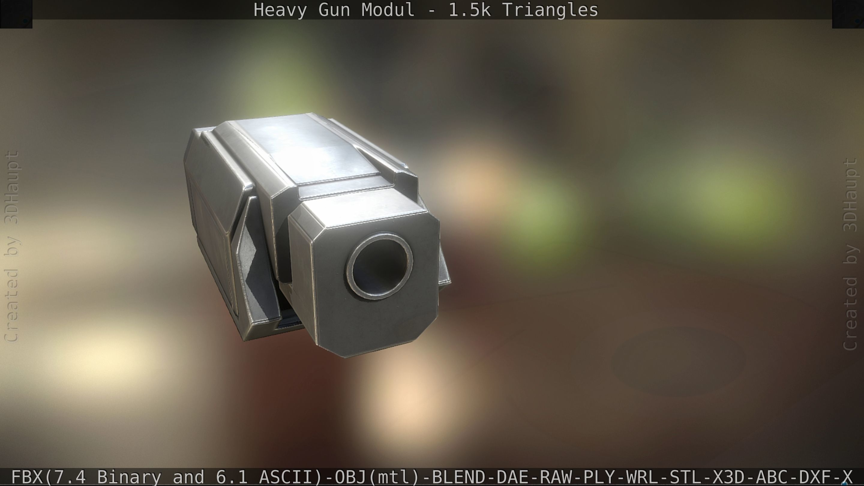 Heavy Gun Modul Animated Low-poly 3D model_14