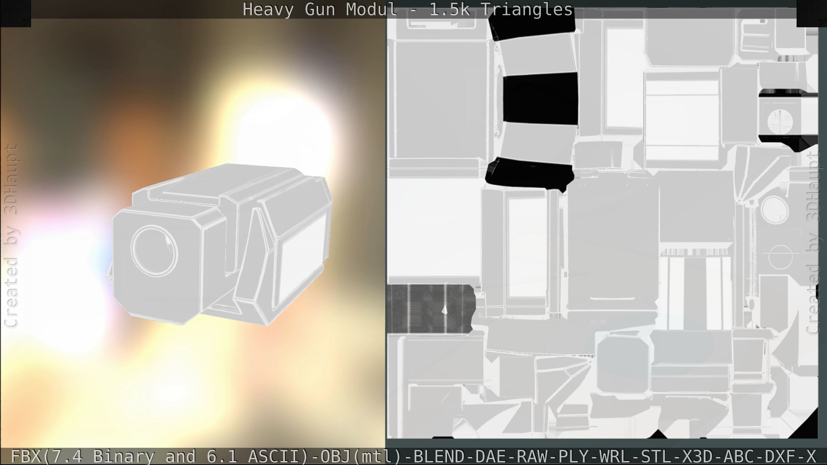 Heavy Gun Modul Animated Low-poly 3D model_163