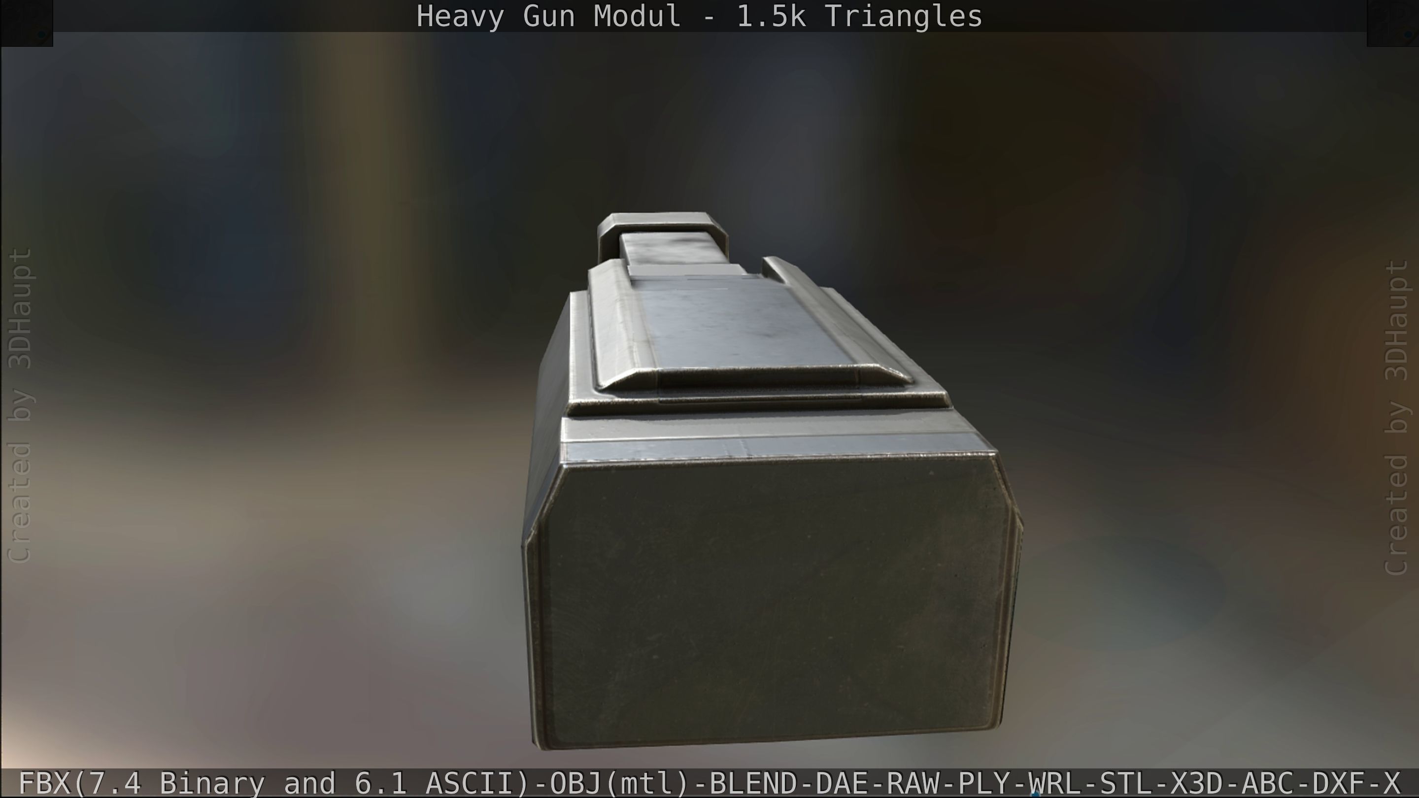 Heavy Gun Modul Animated Low-poly 3D model_301