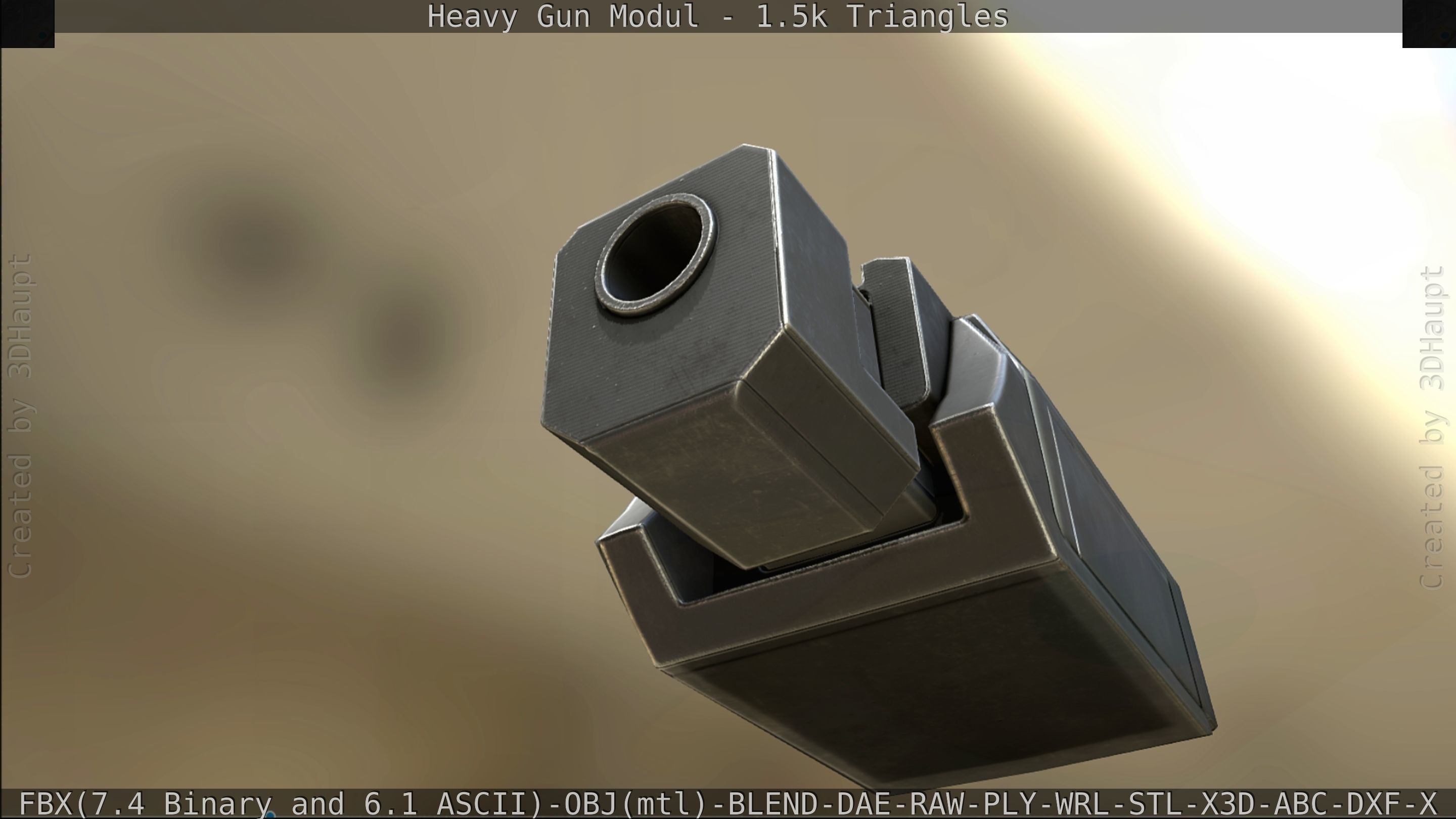 Heavy Gun Modul Animated Low-poly 3D model_313