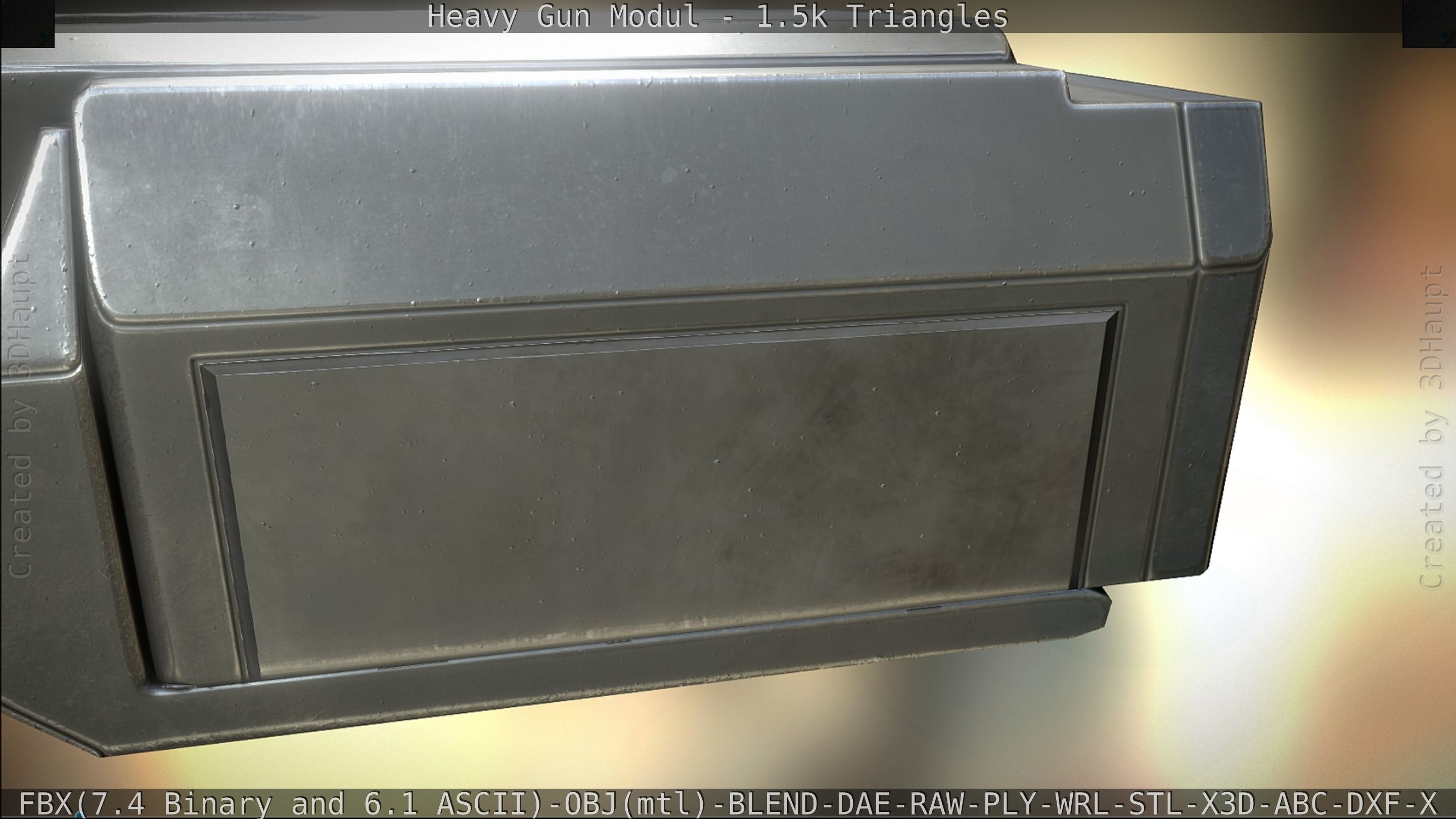 Heavy Gun Modul Animated Low-poly 3D model_91