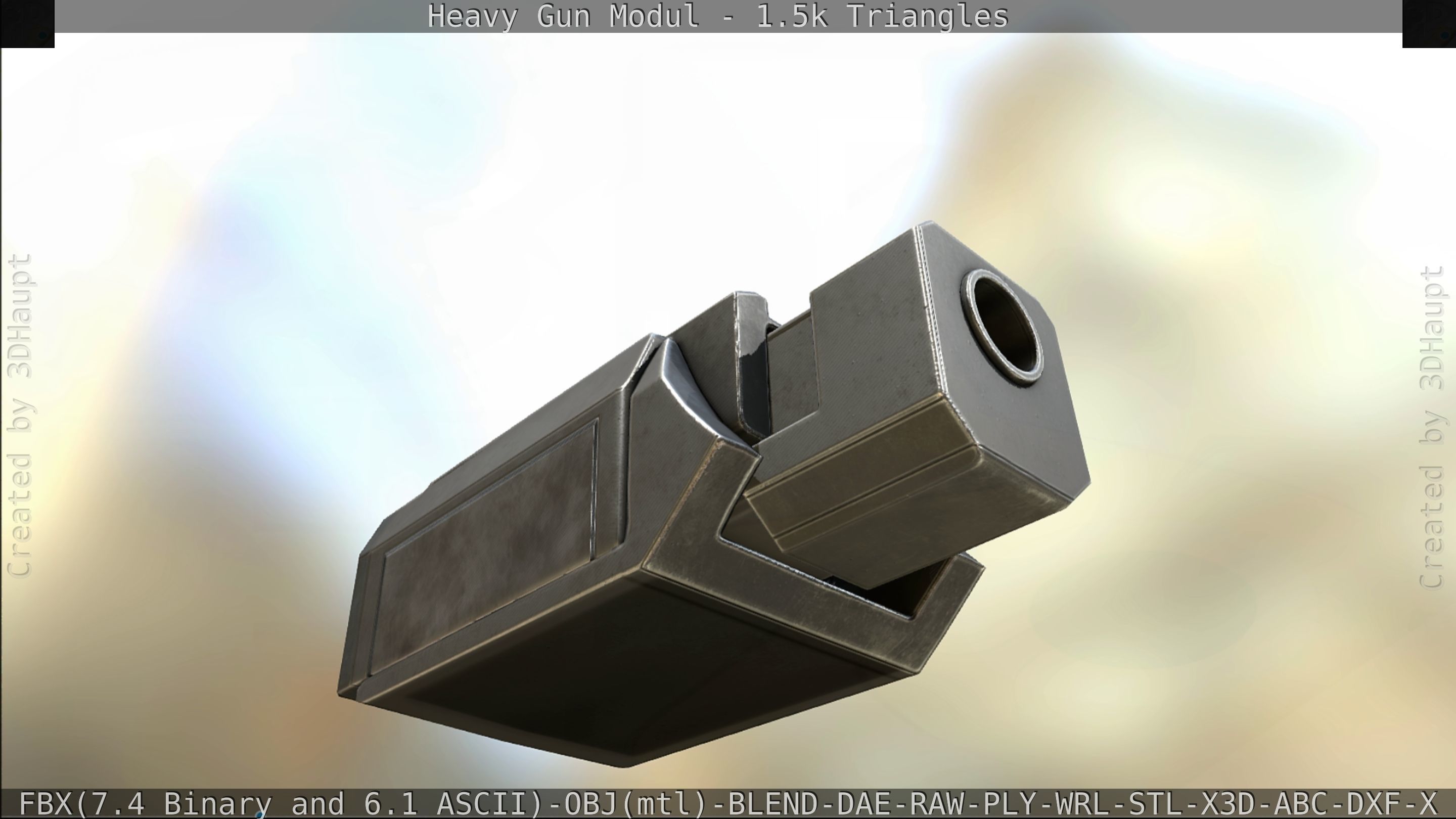 Heavy Gun Modul Animated Low-poly 3D model_338