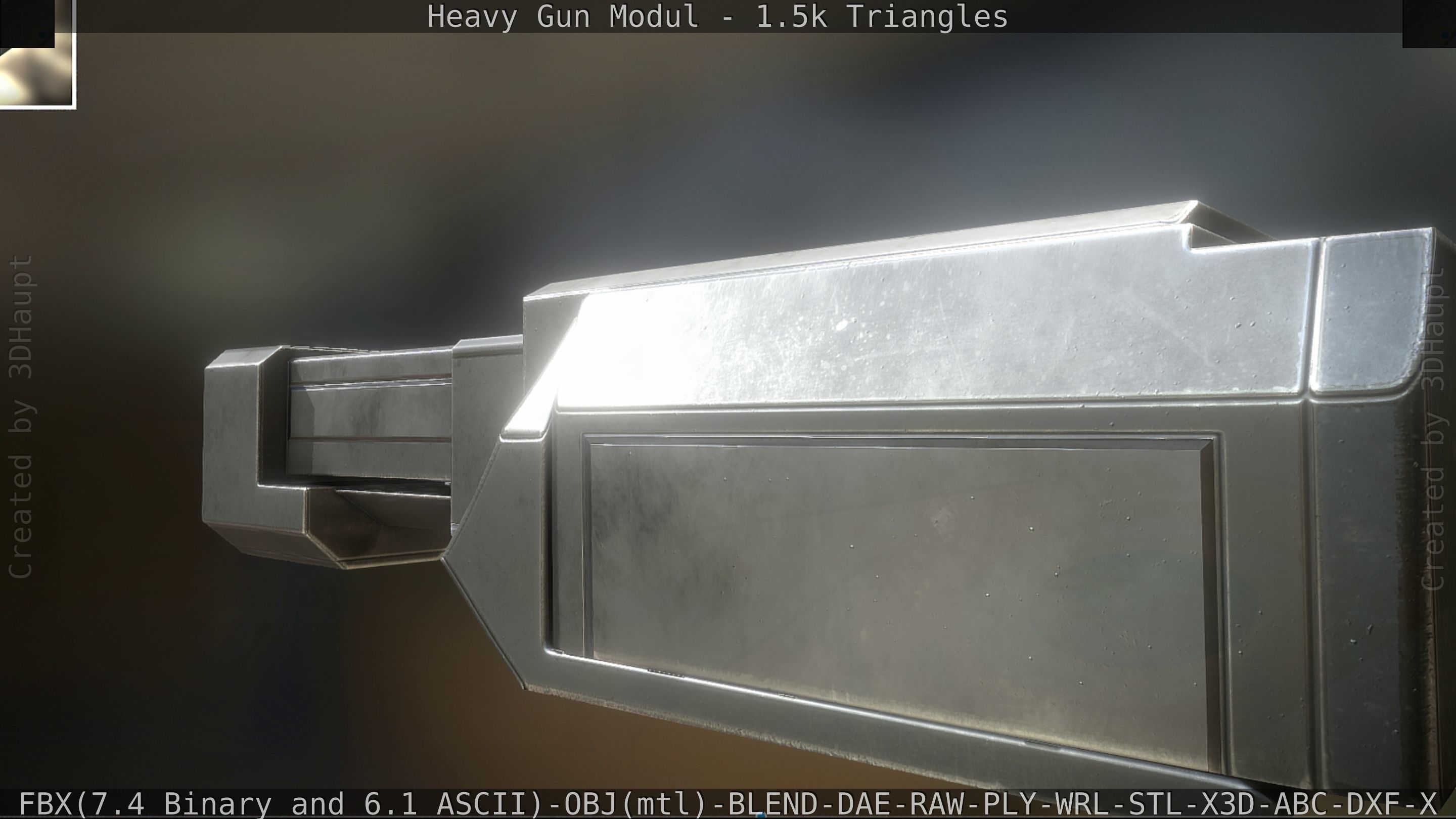 Heavy Gun Modul Animated Low-poly 3D model_29