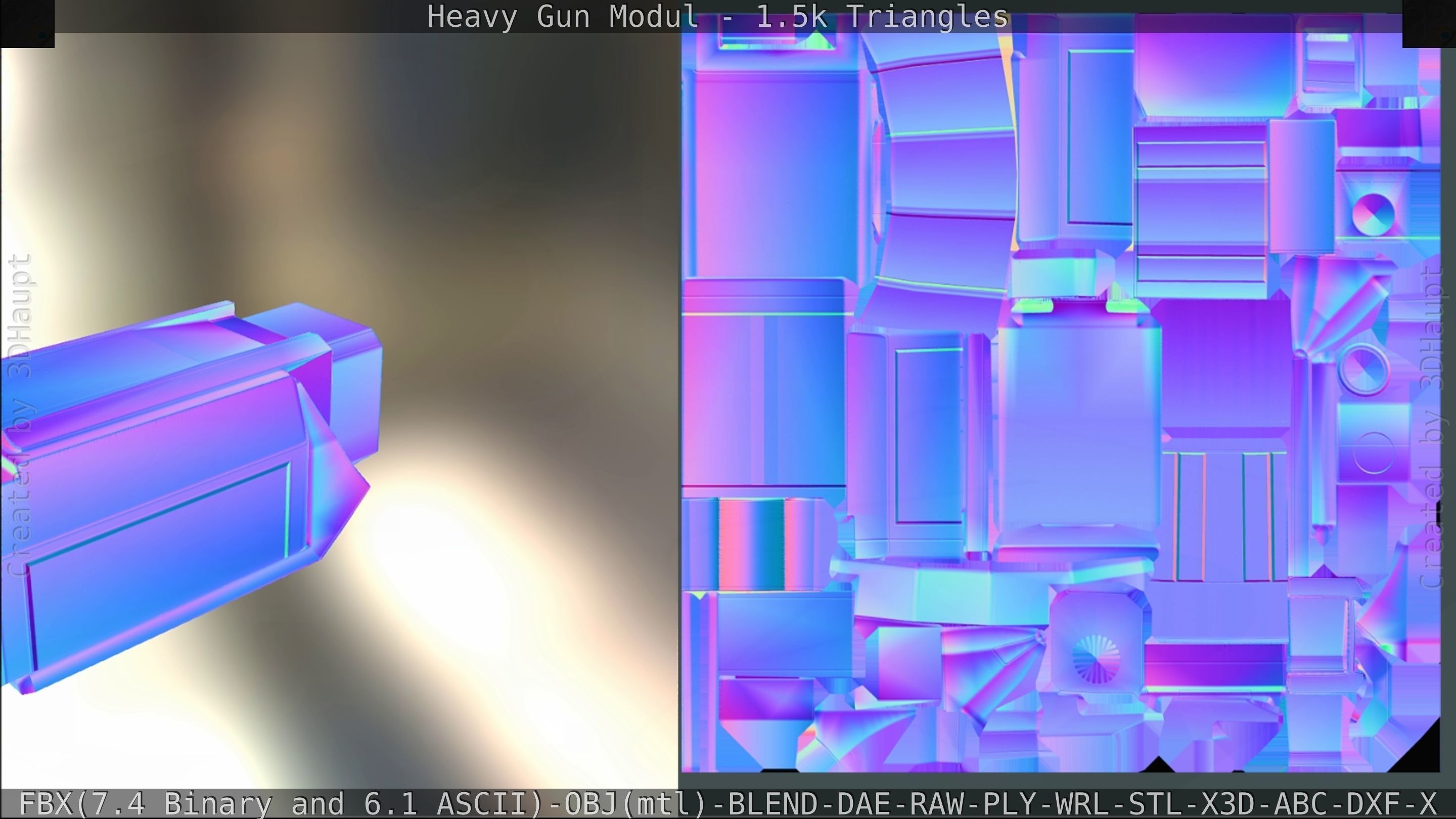 Heavy Gun Modul Animated Low-poly 3D model_188