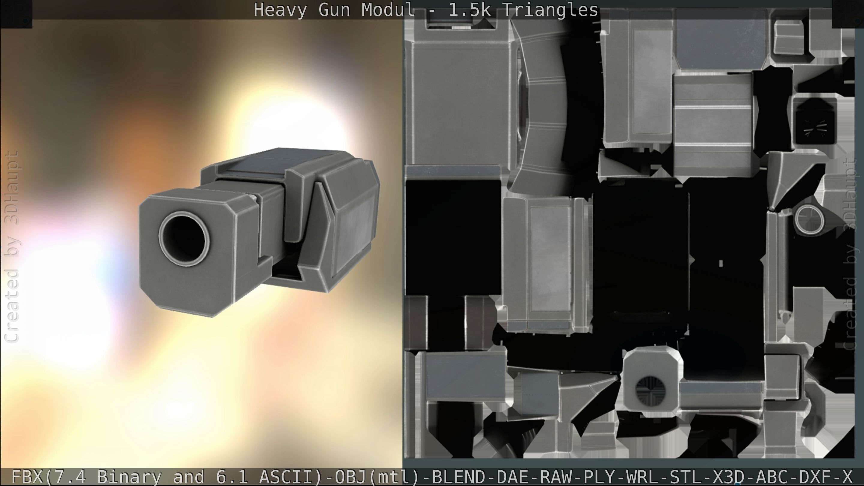 Heavy Gun Modul Animated Low-poly 3D model_158