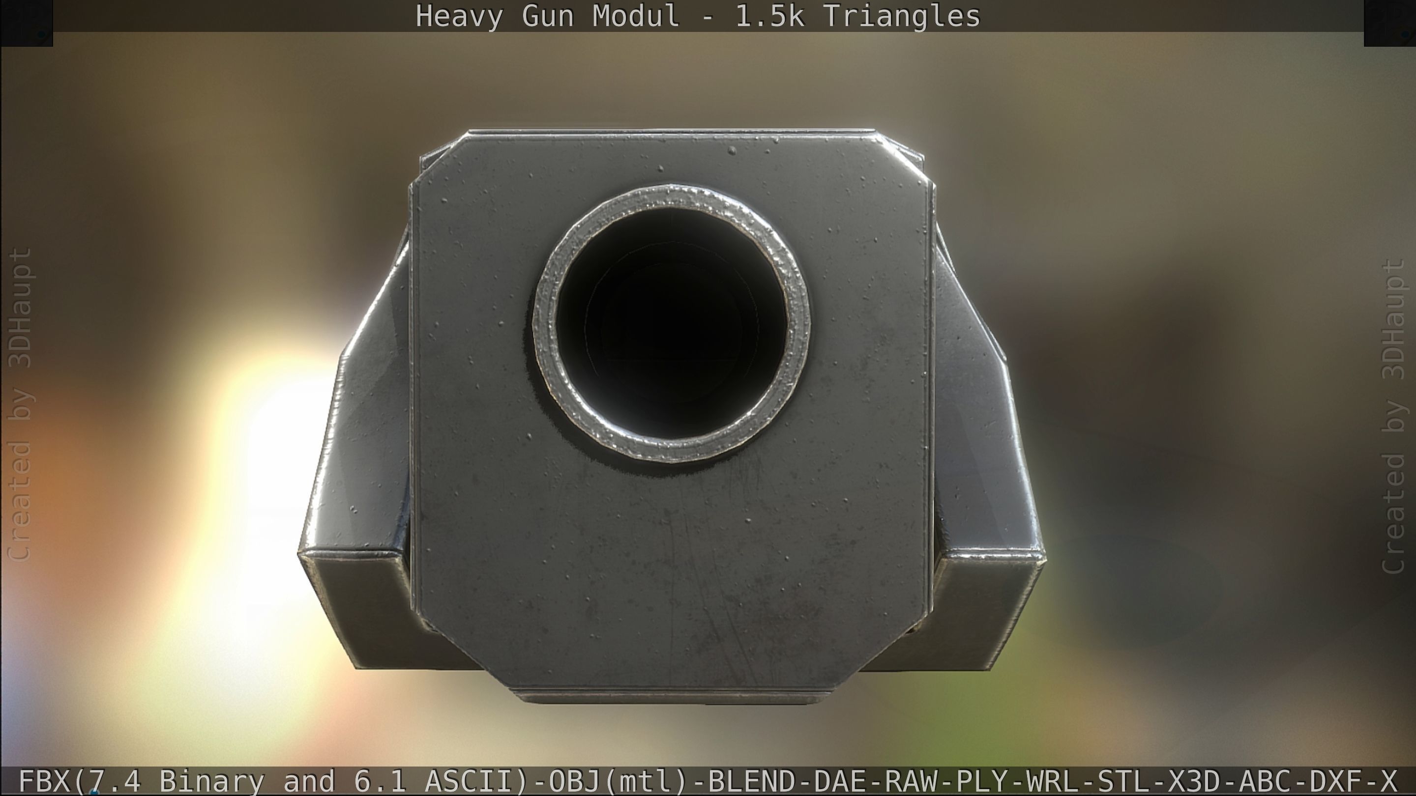 Heavy Gun Modul Animated Low-poly 3D model_43