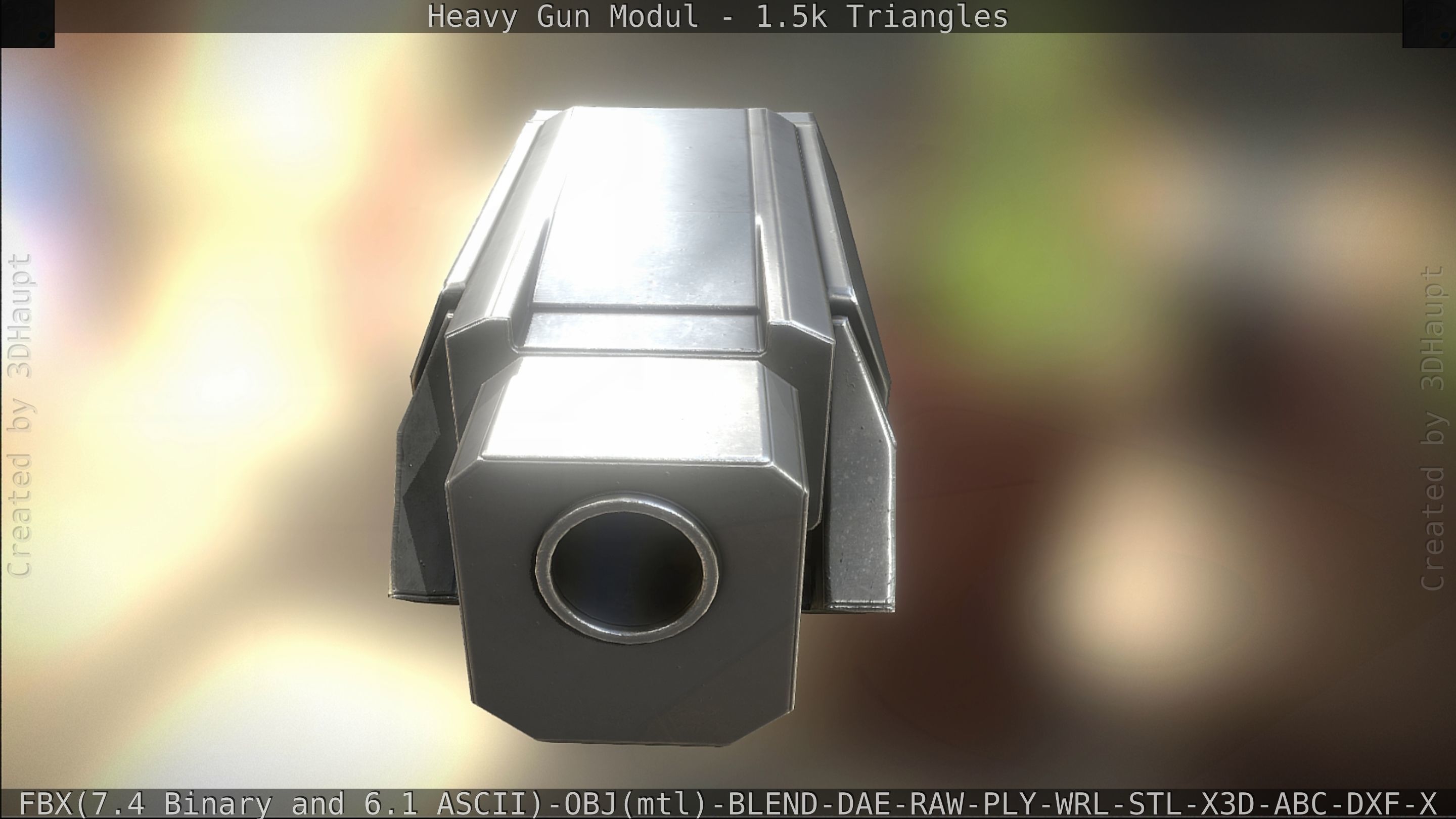 Heavy Gun Modul Animated Low-poly 3D model_39
