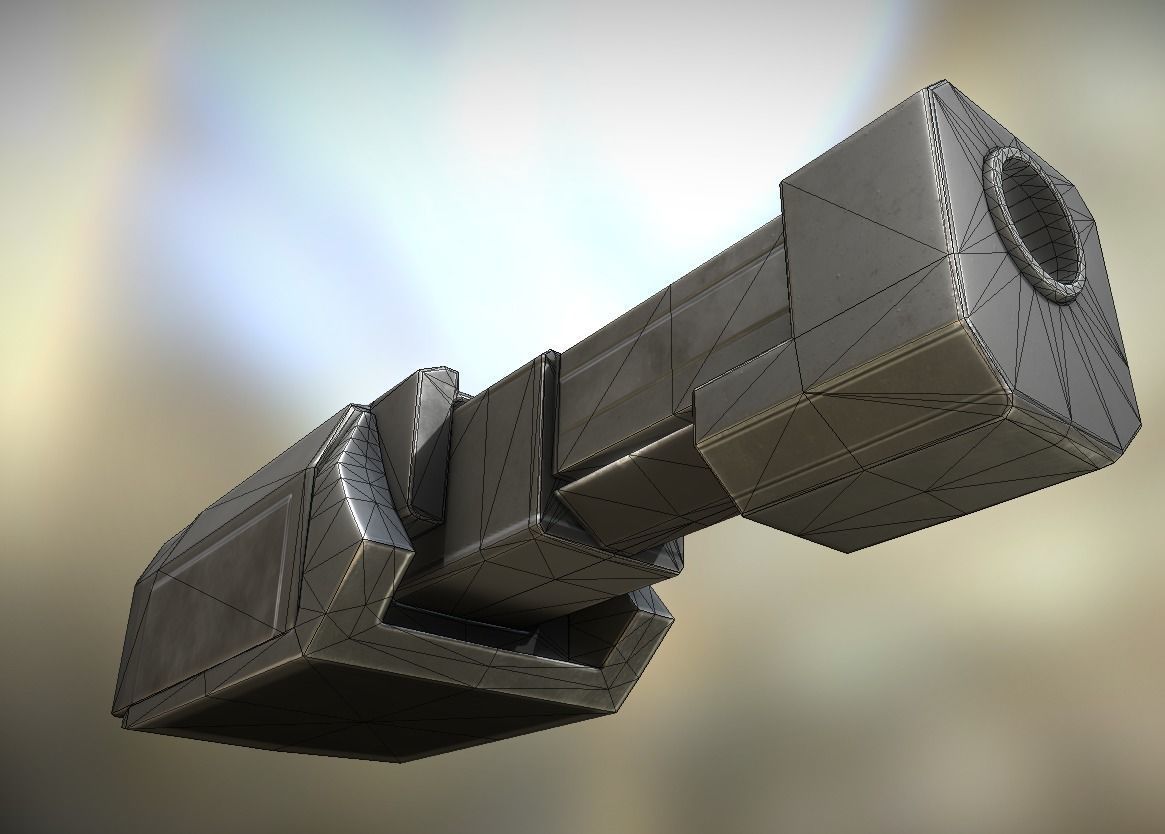 Heavy Gun Modul Animated Low-poly 3D model_9