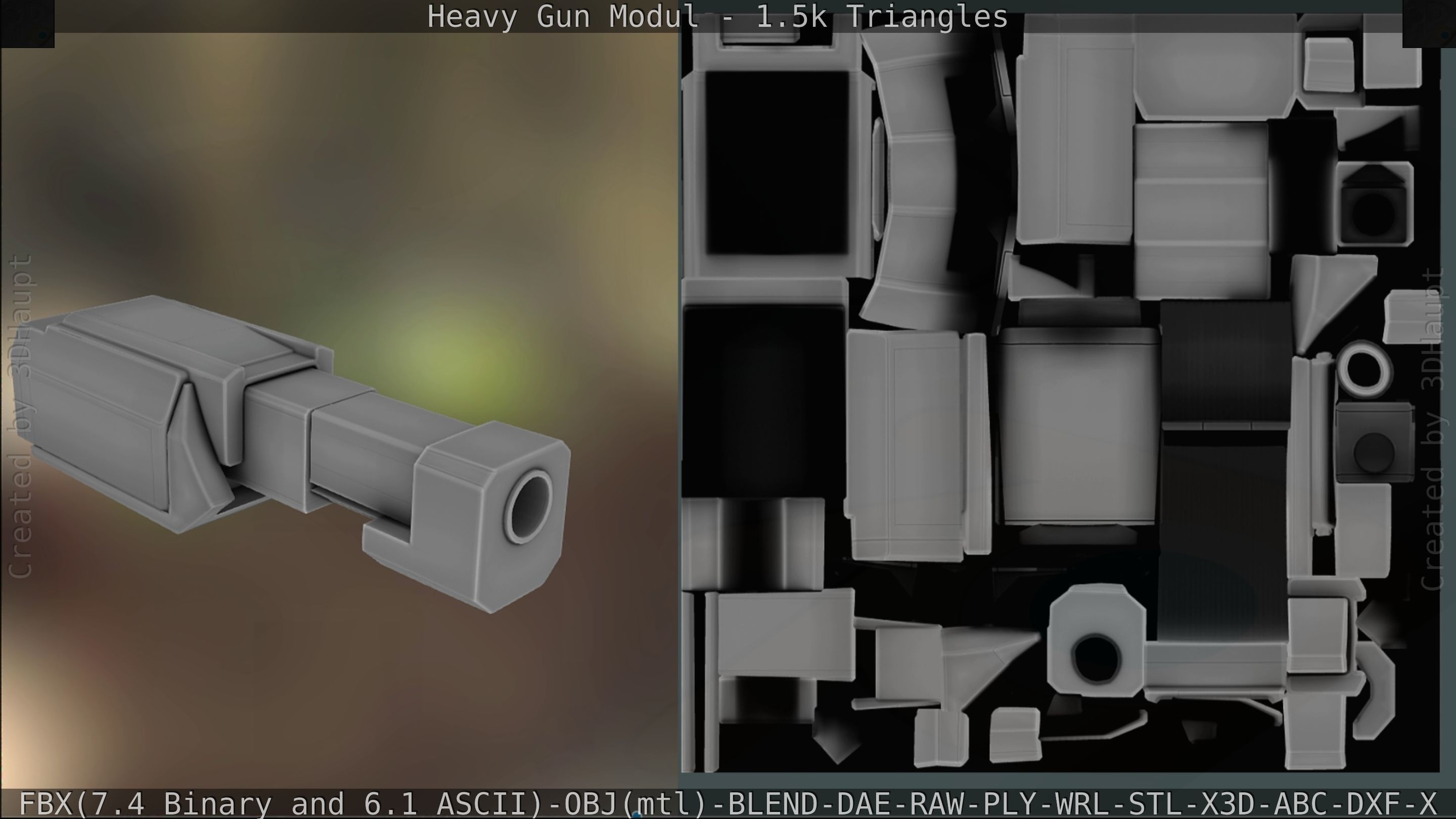 Heavy Gun Modul Animated Low-poly 3D model_199