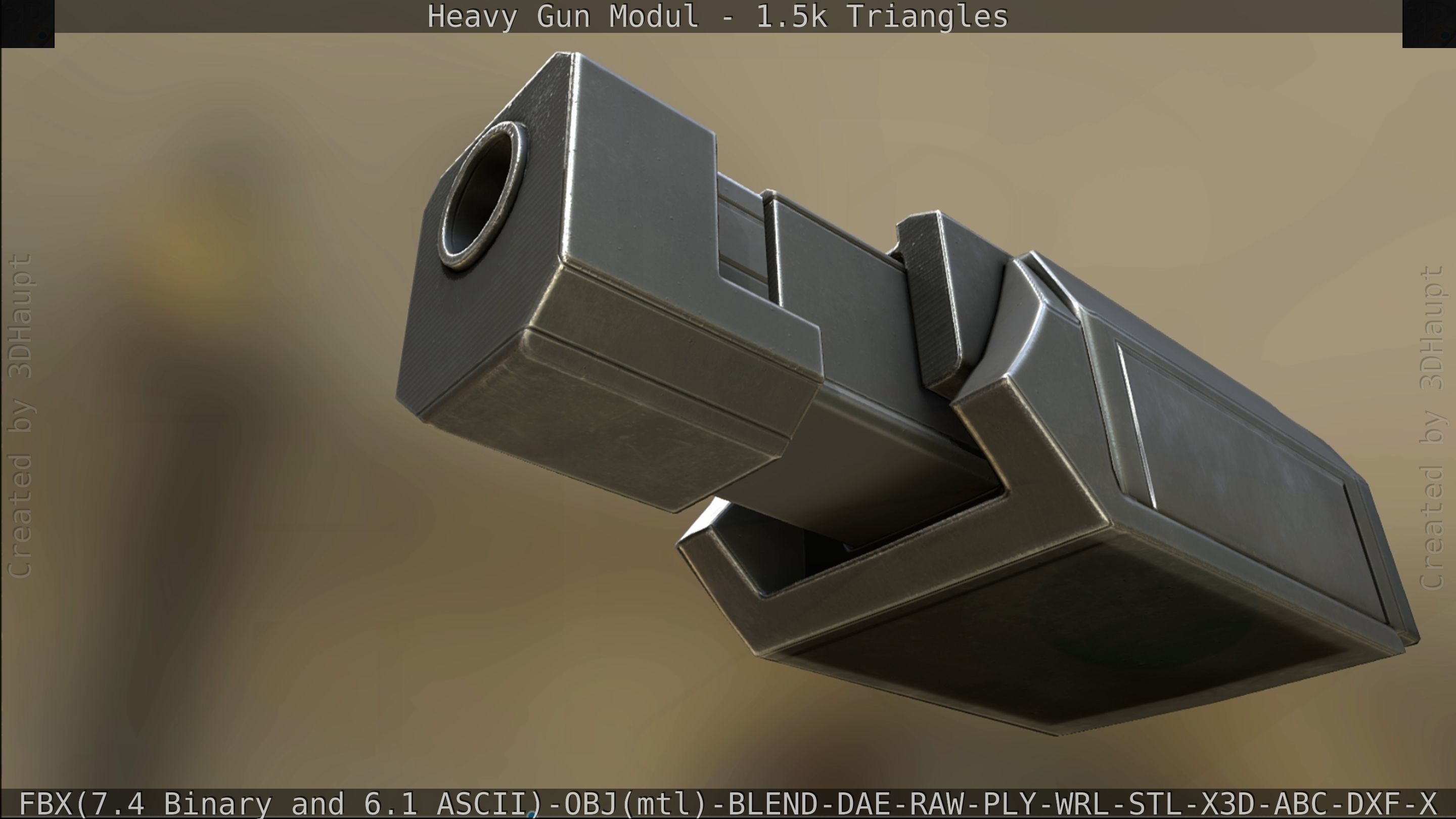Heavy Gun Modul Animated Low-poly 3D model_318