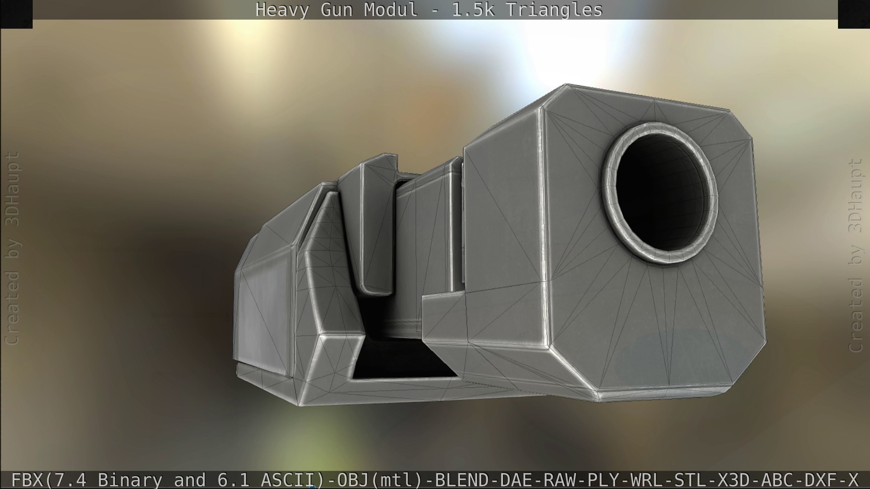 Heavy Gun Modul Animated Low-poly 3D model_147