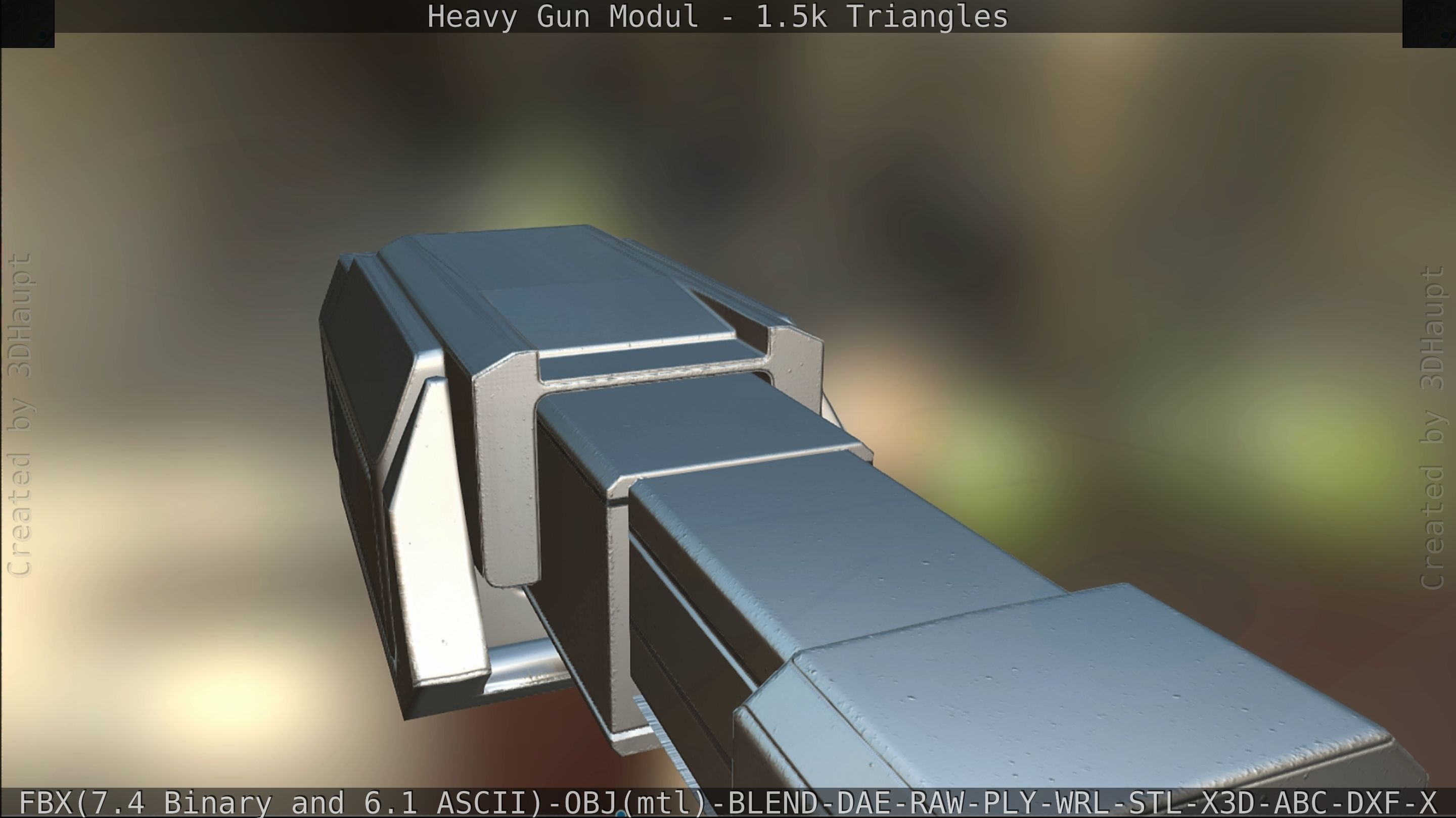Heavy Gun Modul Animated Low-poly 3D model_277