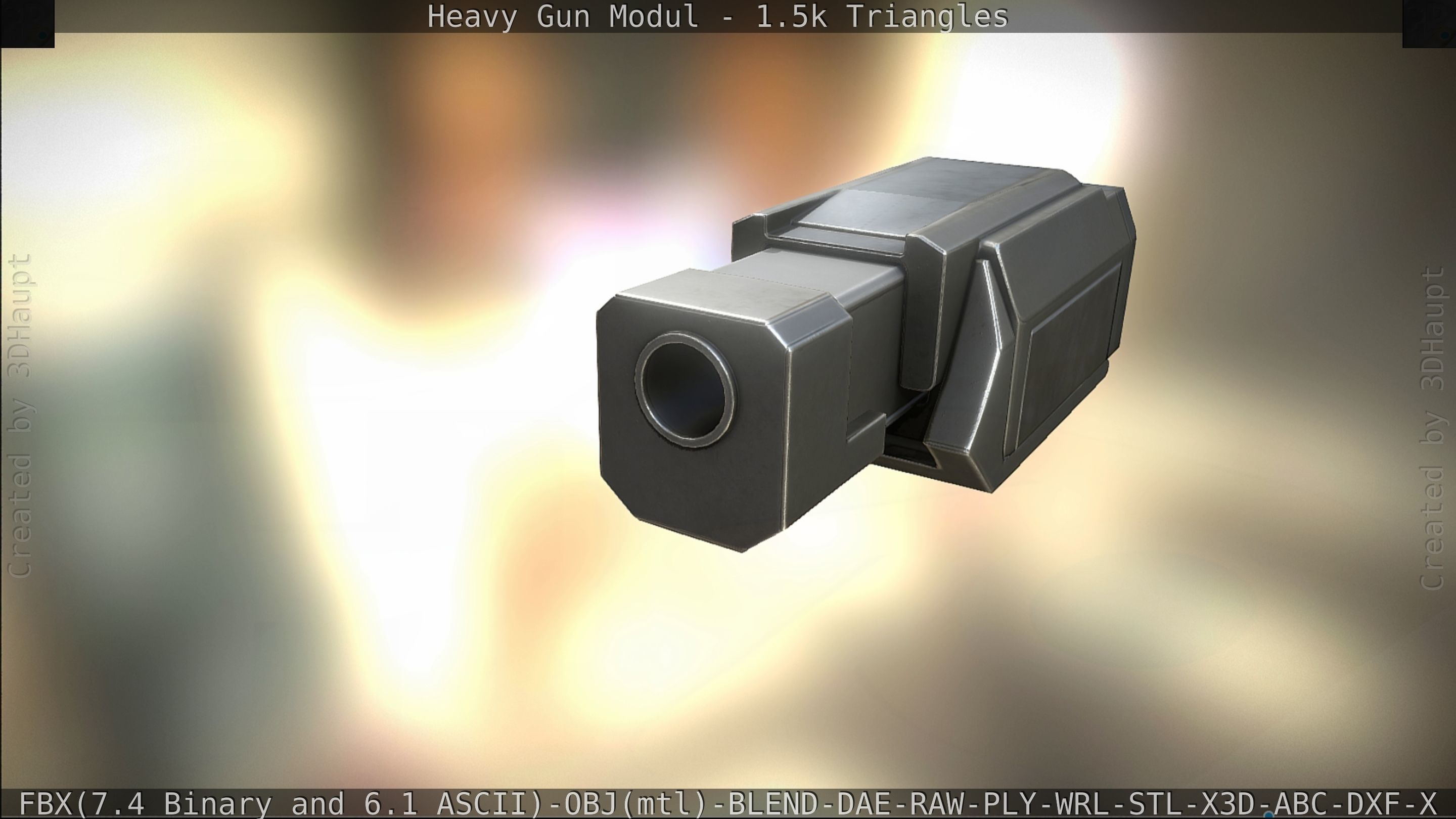 Heavy Gun Modul Animated Low-poly 3D model_280