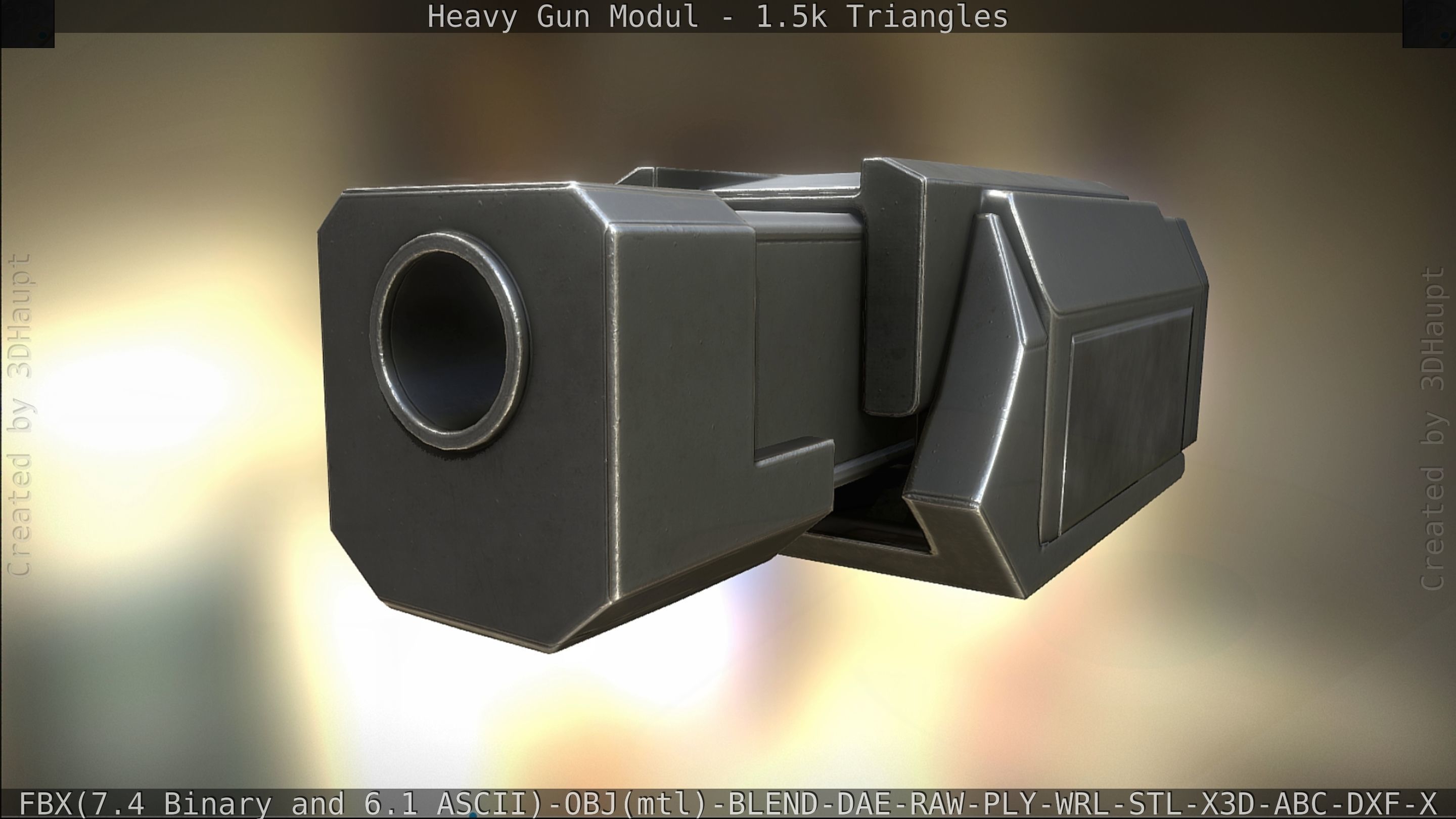 Heavy Gun Modul Animated Low-poly 3D model_98