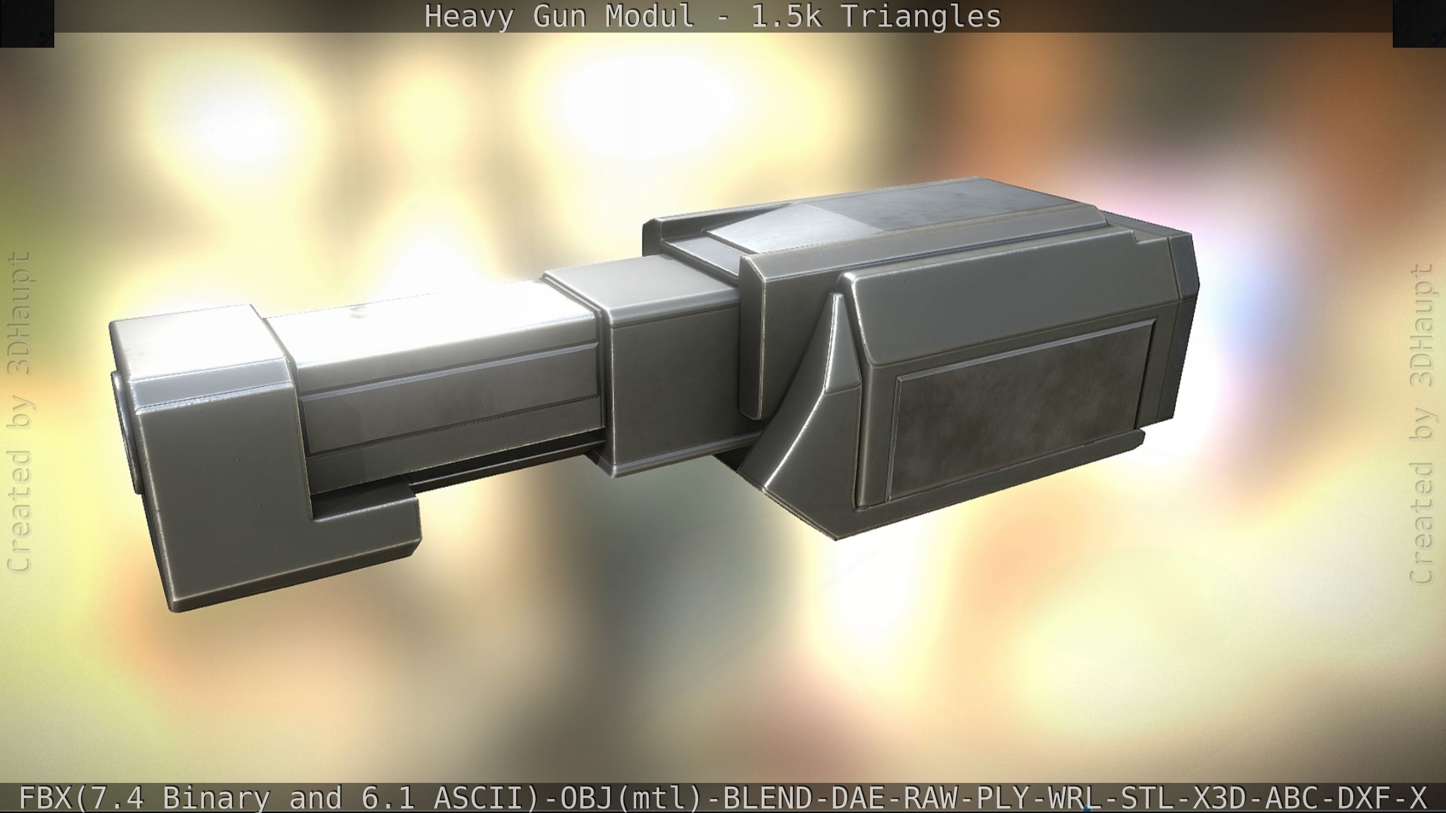 Heavy Gun Modul Animated Low-poly 3D model_349