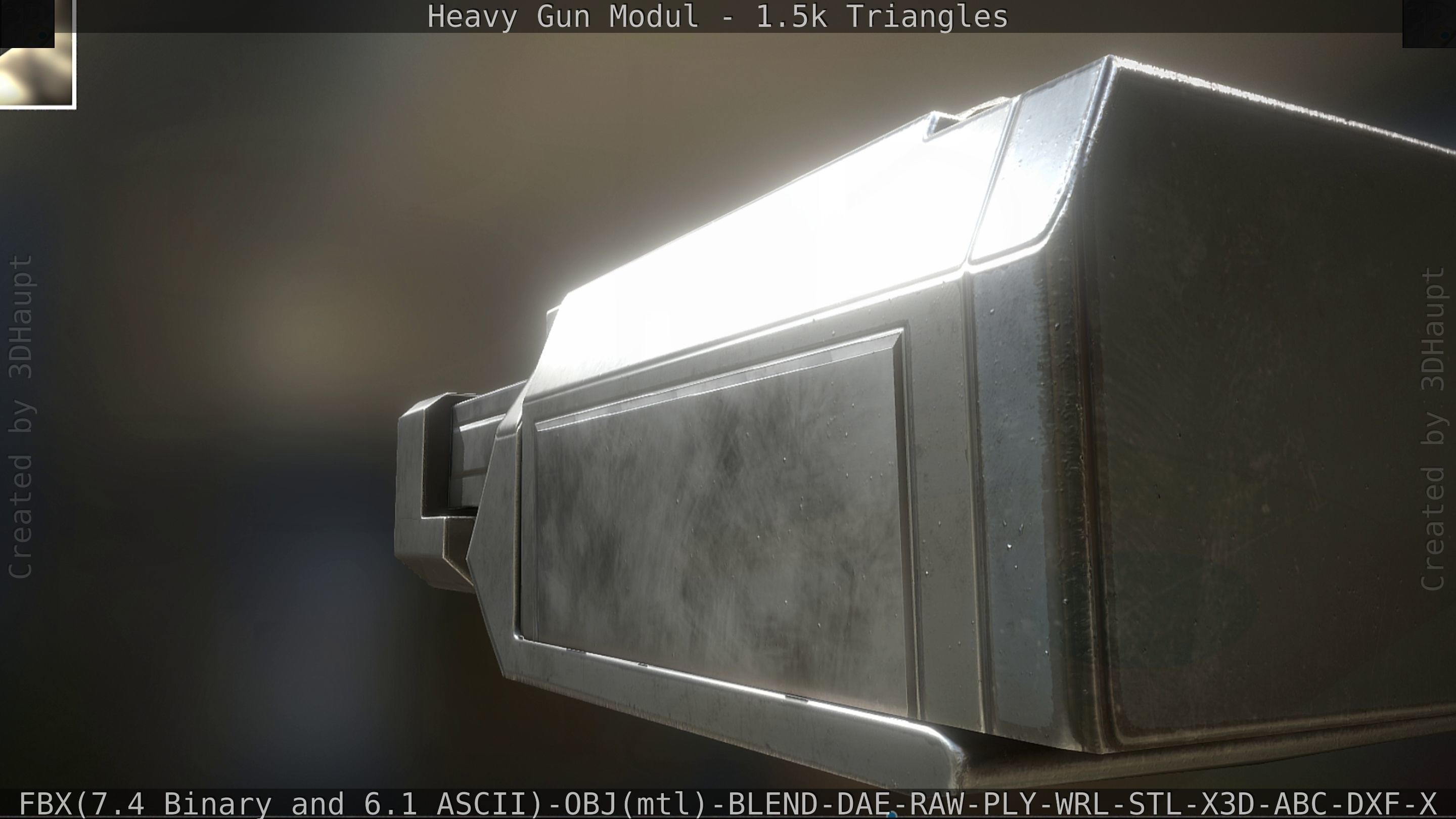 Heavy Gun Modul Animated Low-poly 3D model_31