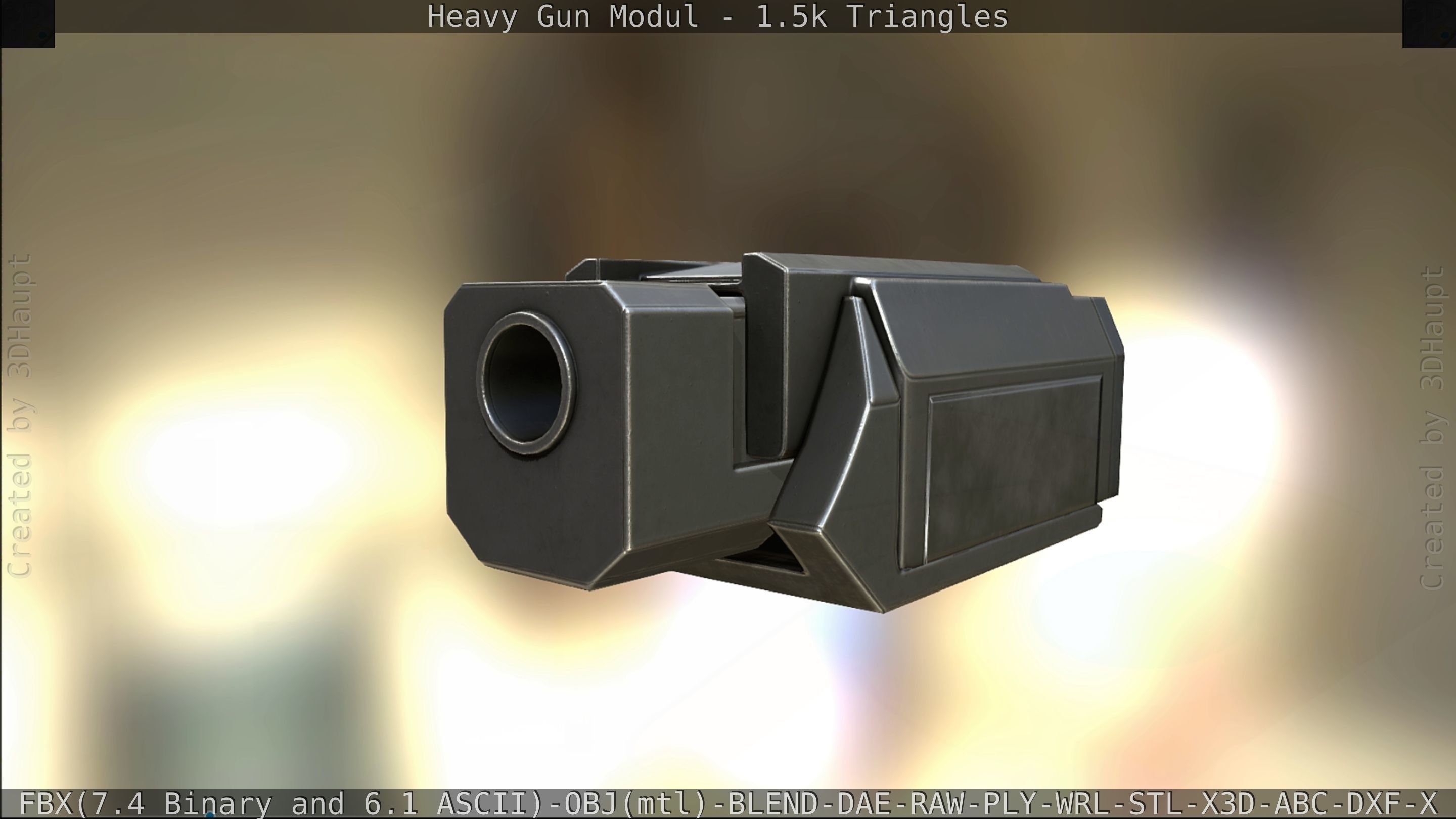 Heavy Gun Modul Animated Low-poly 3D model_287