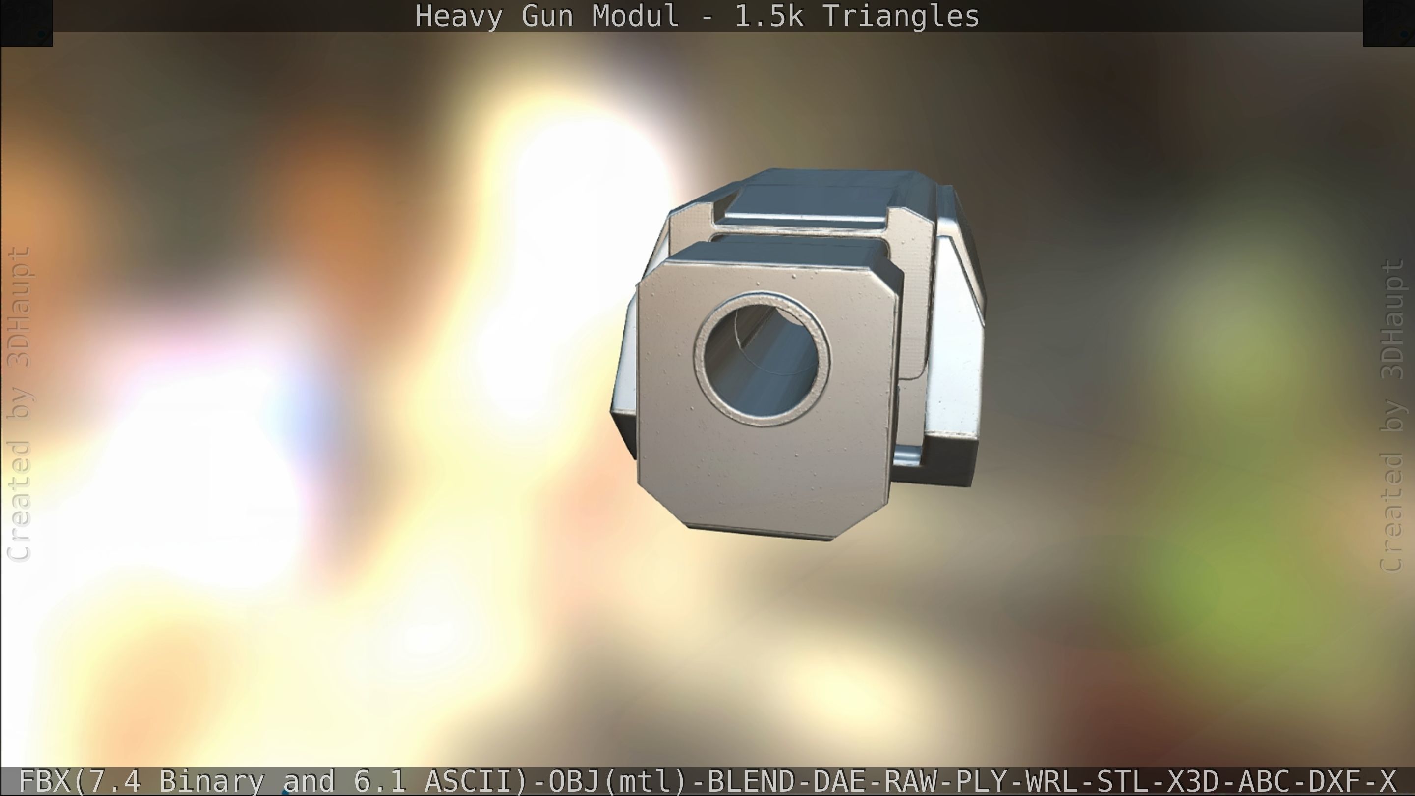 Heavy Gun Modul Animated Low-poly 3D model_241