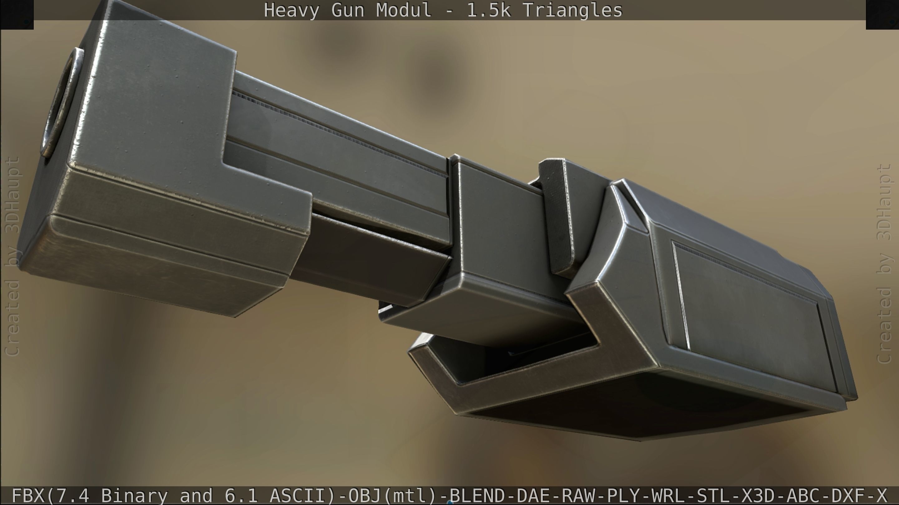 Heavy Gun Modul Animated Low-poly 3D model_320