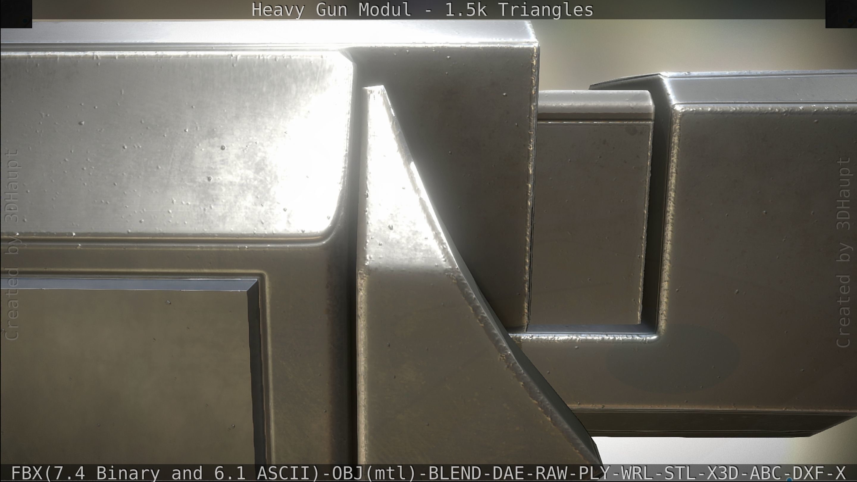 Heavy Gun Modul Animated Low-poly 3D model_63