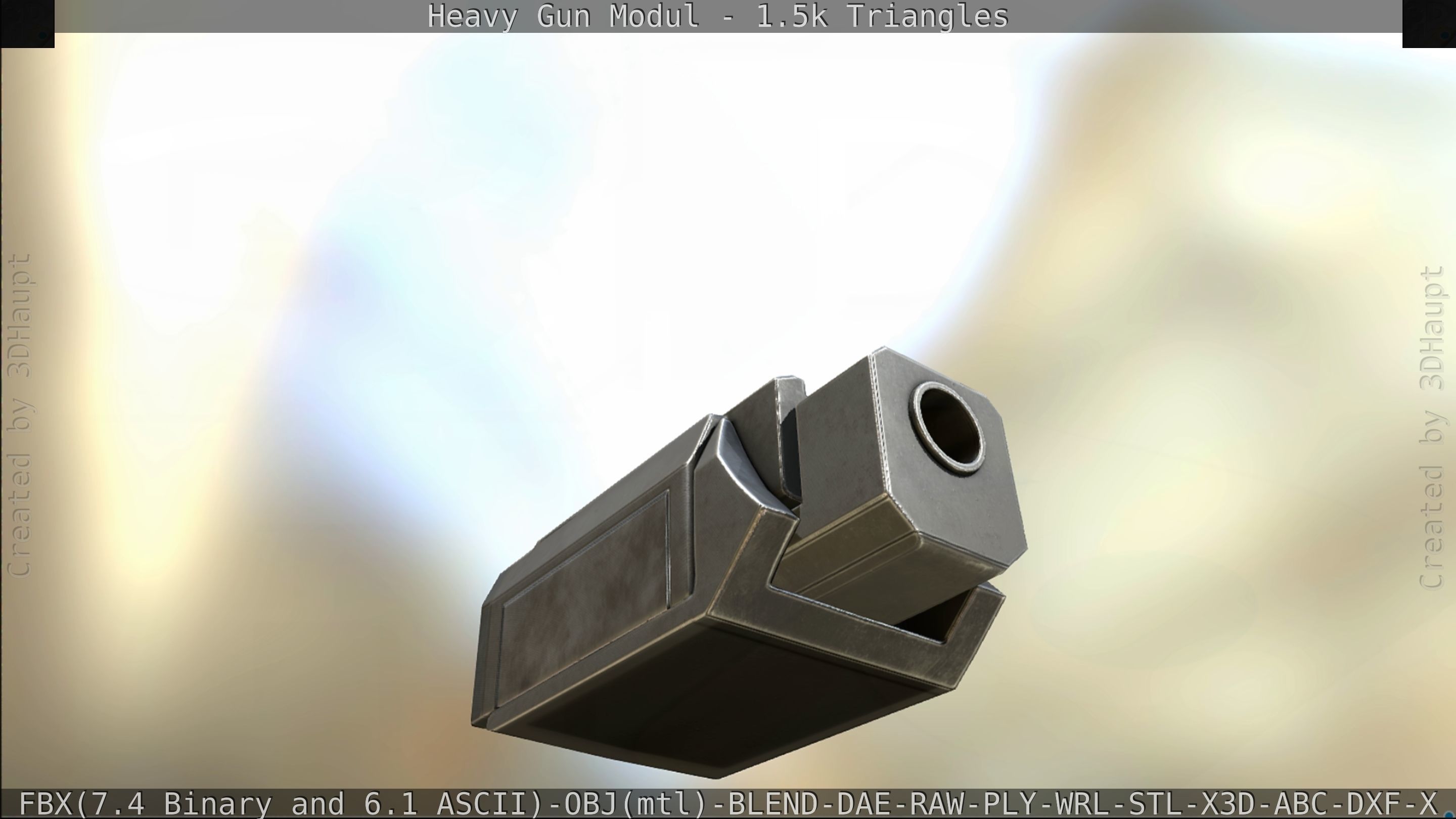 Heavy Gun Modul Animated Low-poly 3D model_331