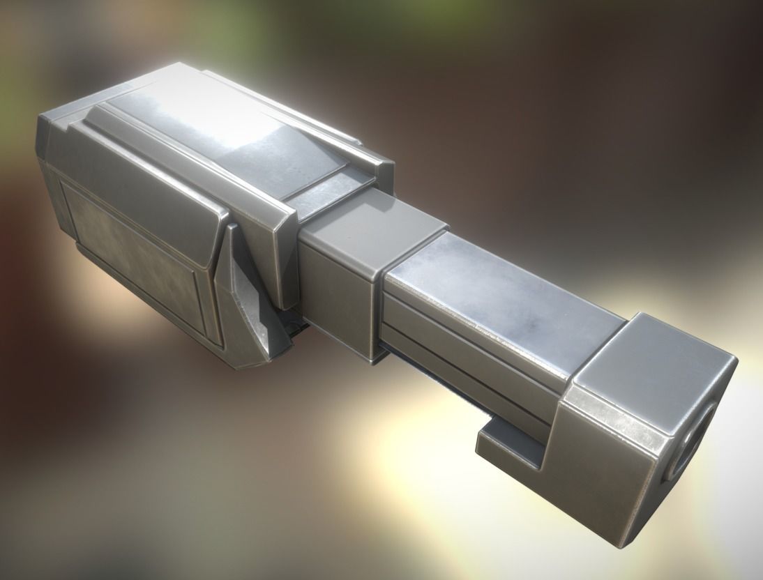 Heavy Gun Modul Animated Low-poly 3D model_0