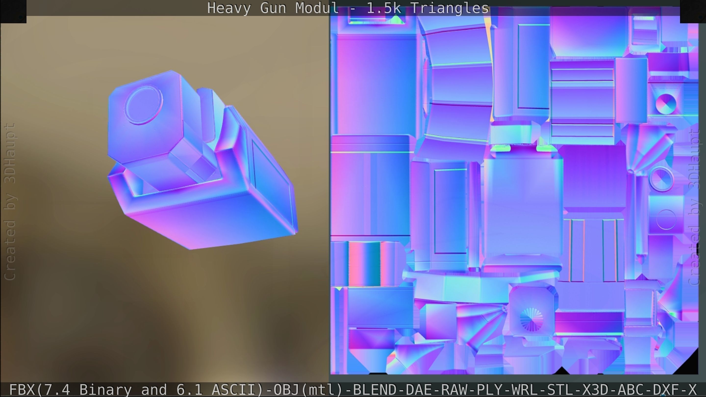 Heavy Gun Modul Animated Low-poly 3D model_185