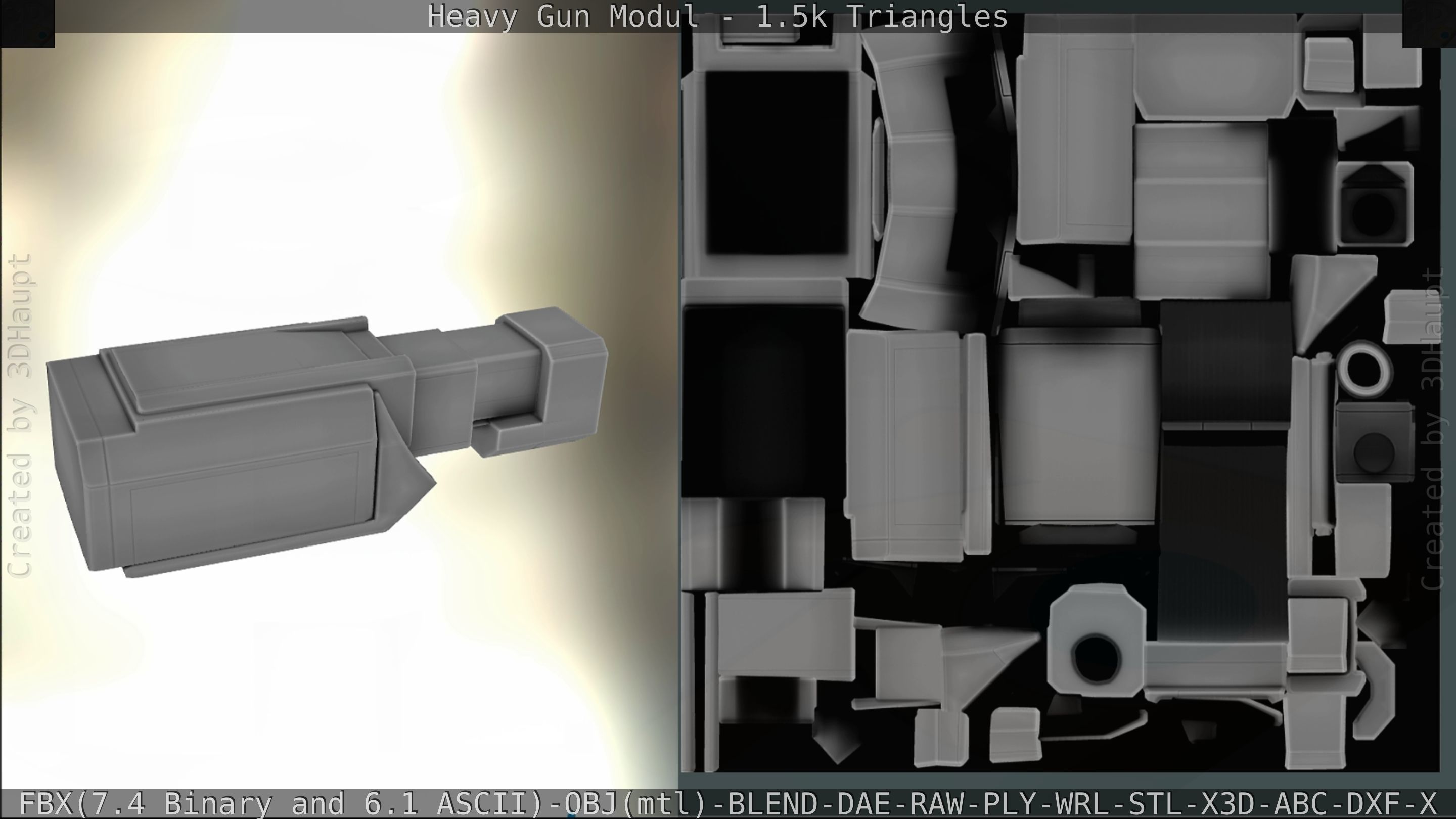 Heavy Gun Modul Animated Low-poly 3D model_198