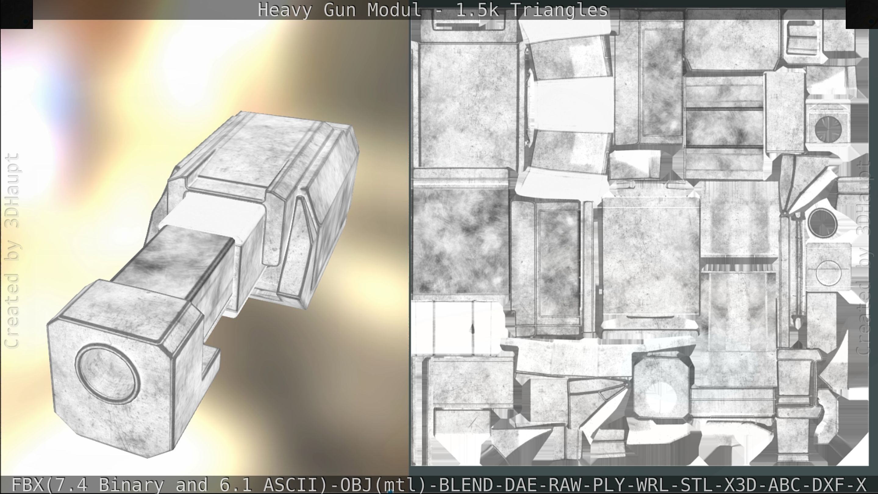 Heavy Gun Modul Animated Low-poly 3D model_173