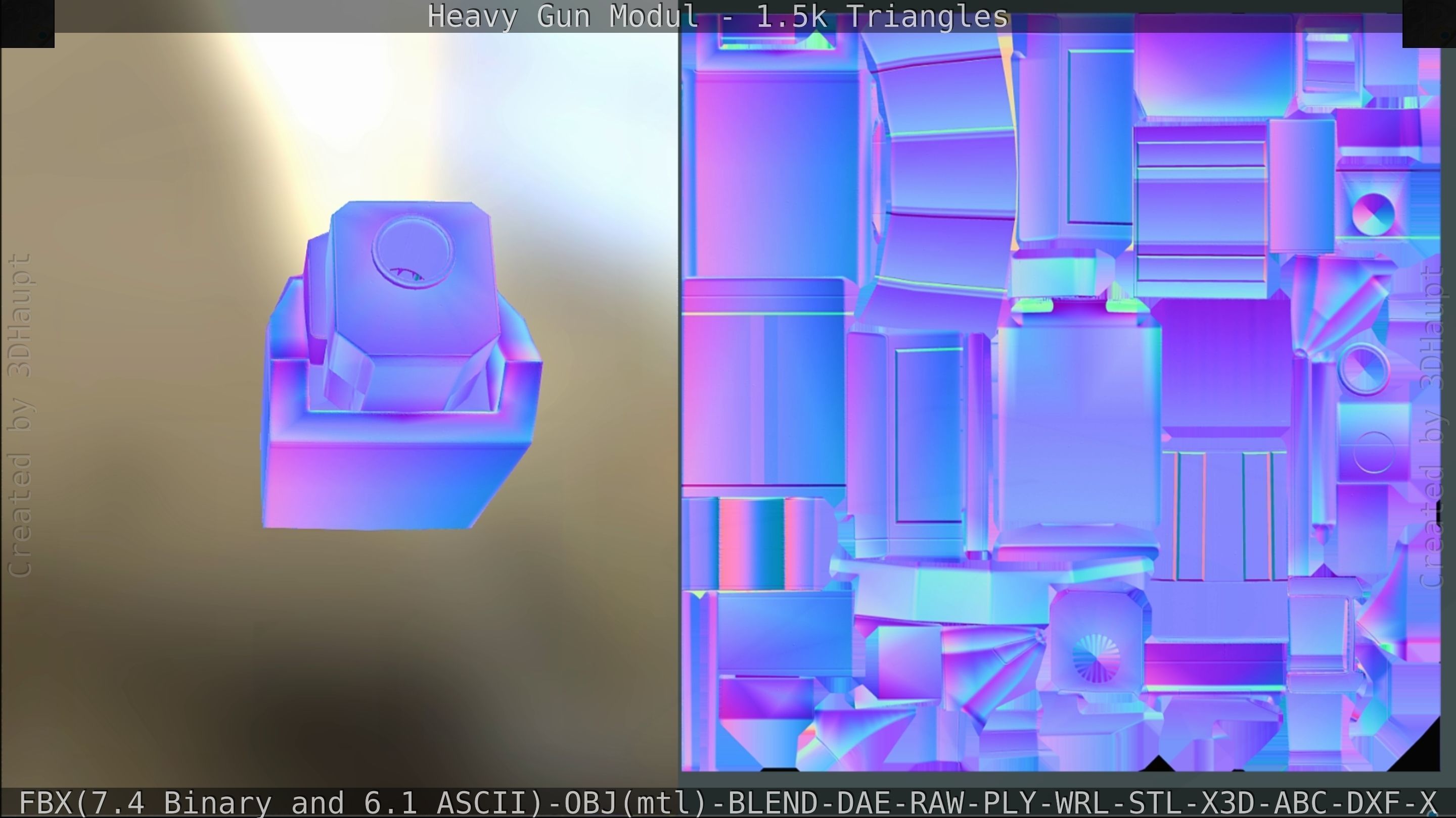 Heavy Gun Modul Animated Low-poly 3D model_184